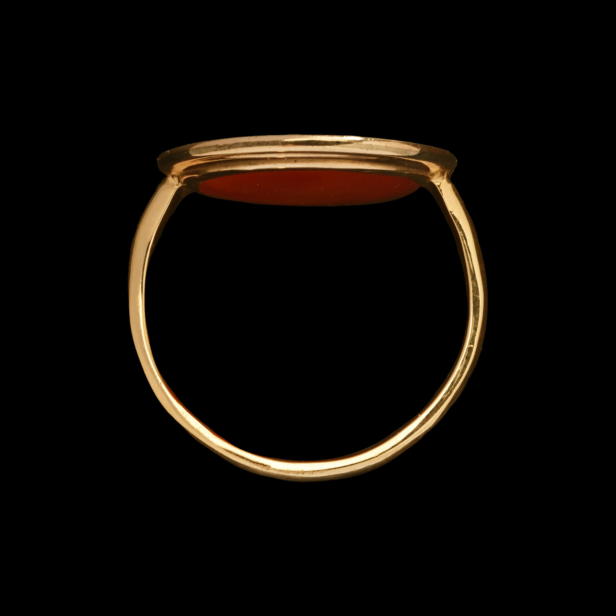 Post Medieval Gold Ring with Carnelian Gemstone with Fourteen Faces