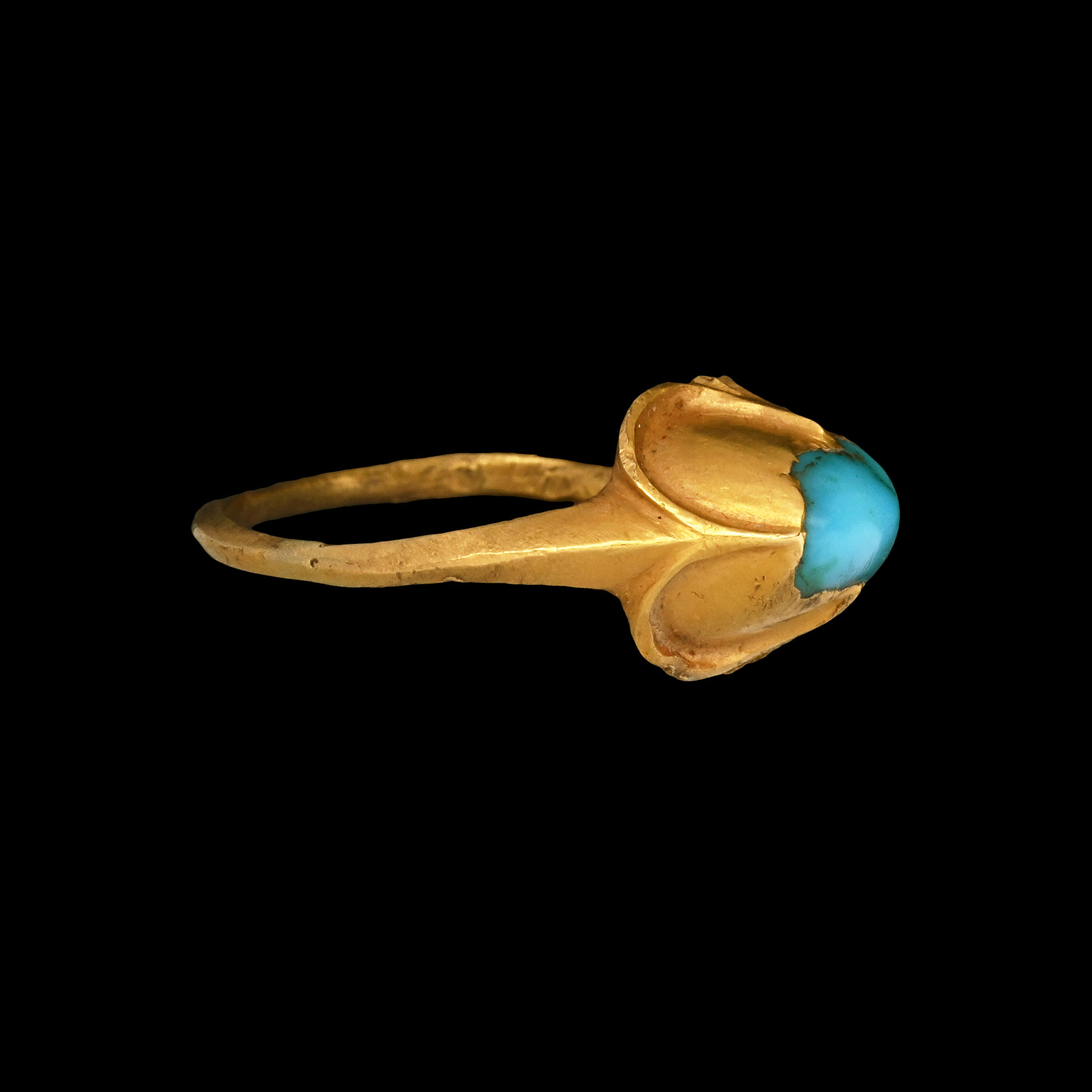 Medieval Gold Ring with Turquoise
