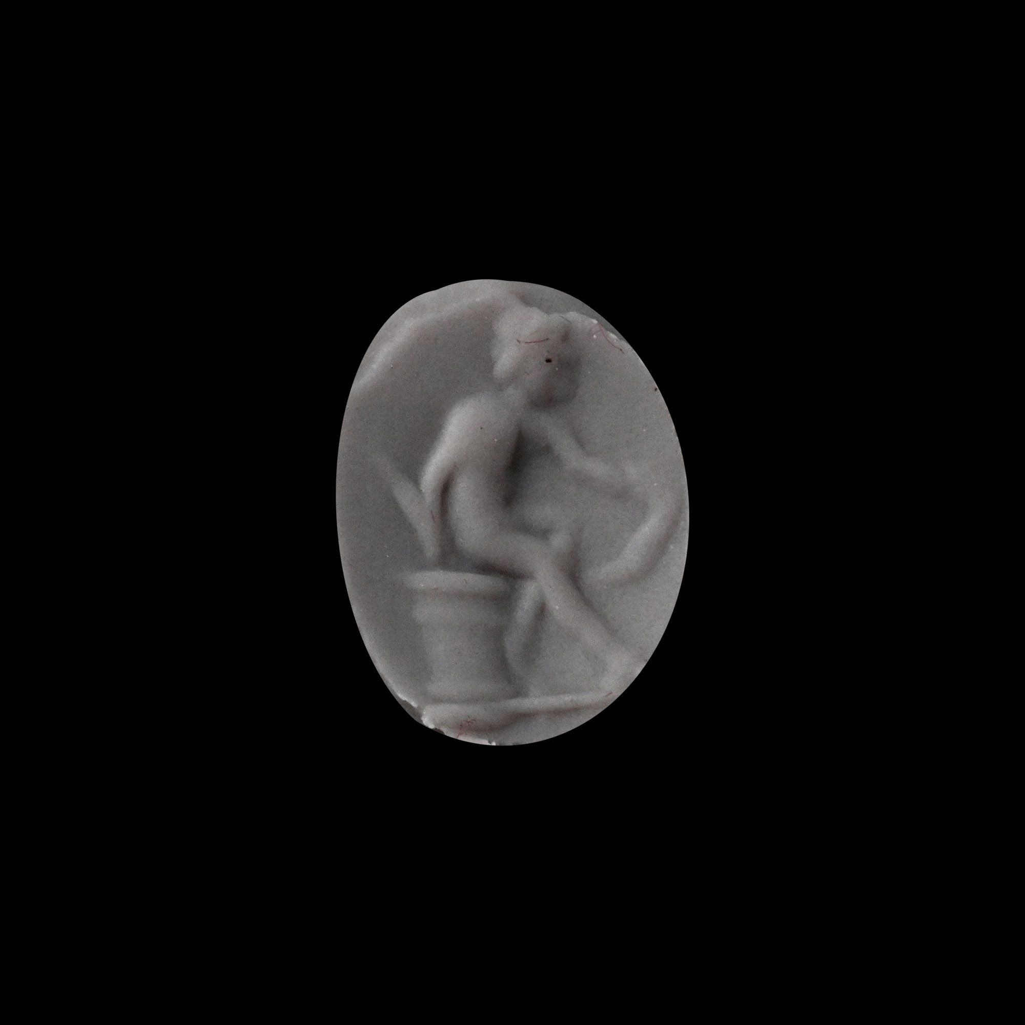 Renaissance Gold Ring with Carnelian Gemstone of a Resting Hero