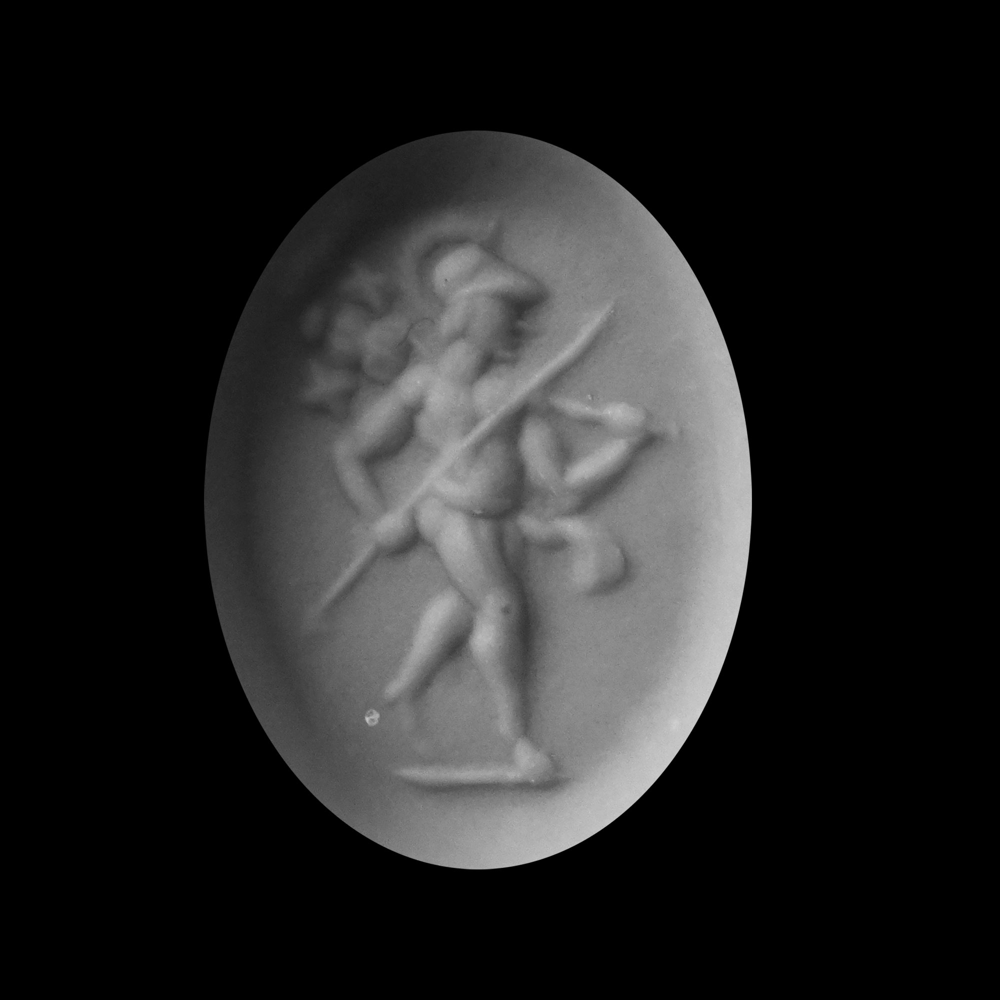 Roman Glass Mars Gradivus Gemstone in Gold Ring
