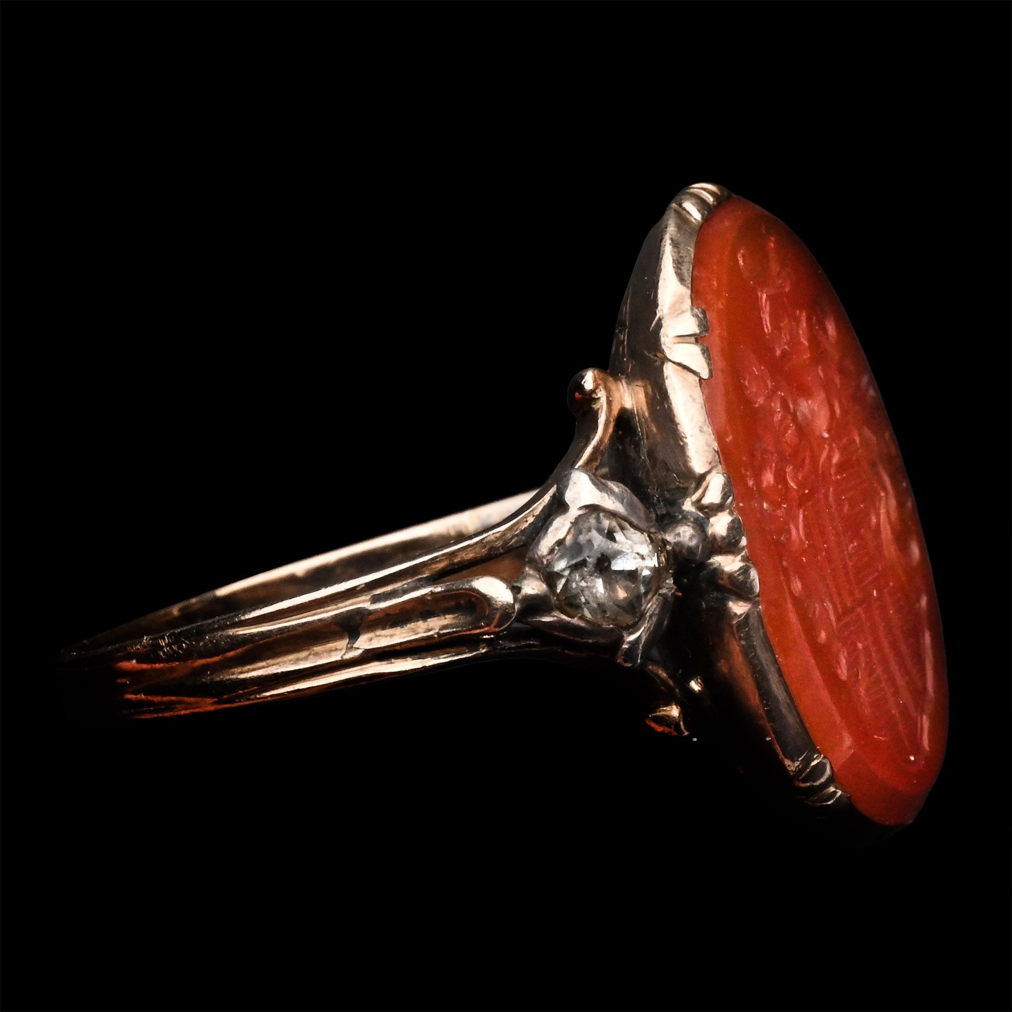 Holy Roman Empire Gold Ring with Carnelian Signet Ring
