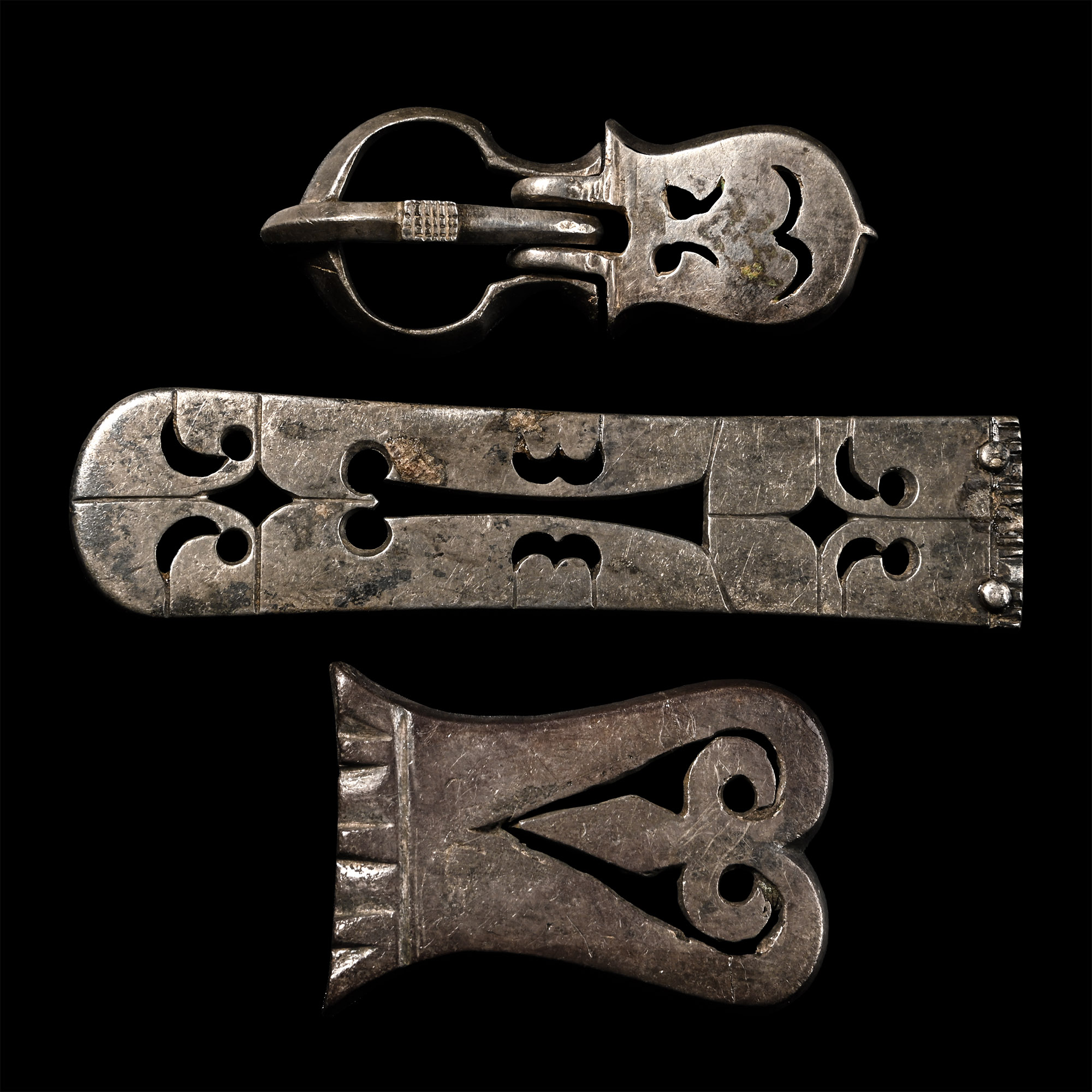 Early Byzantine Silver Belt Fittings with Openwork Decoration