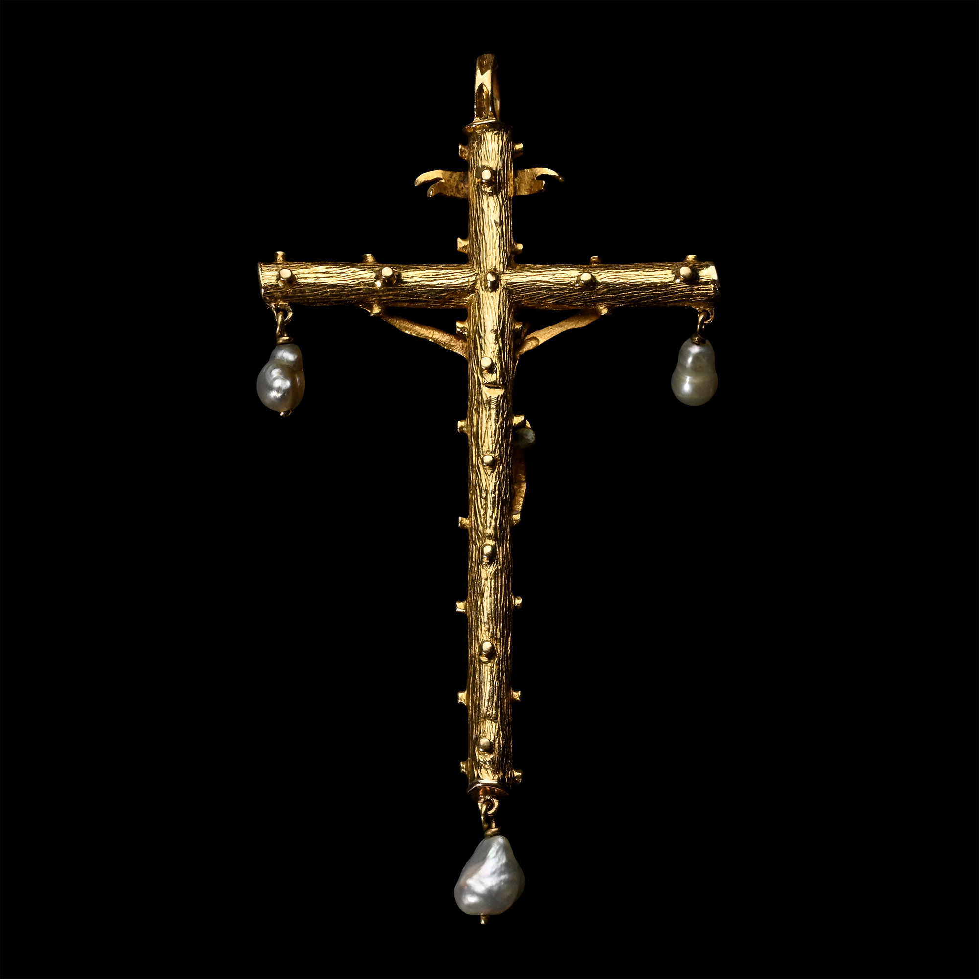 Renaissance Gold and Enamelled Crucifix Pendant