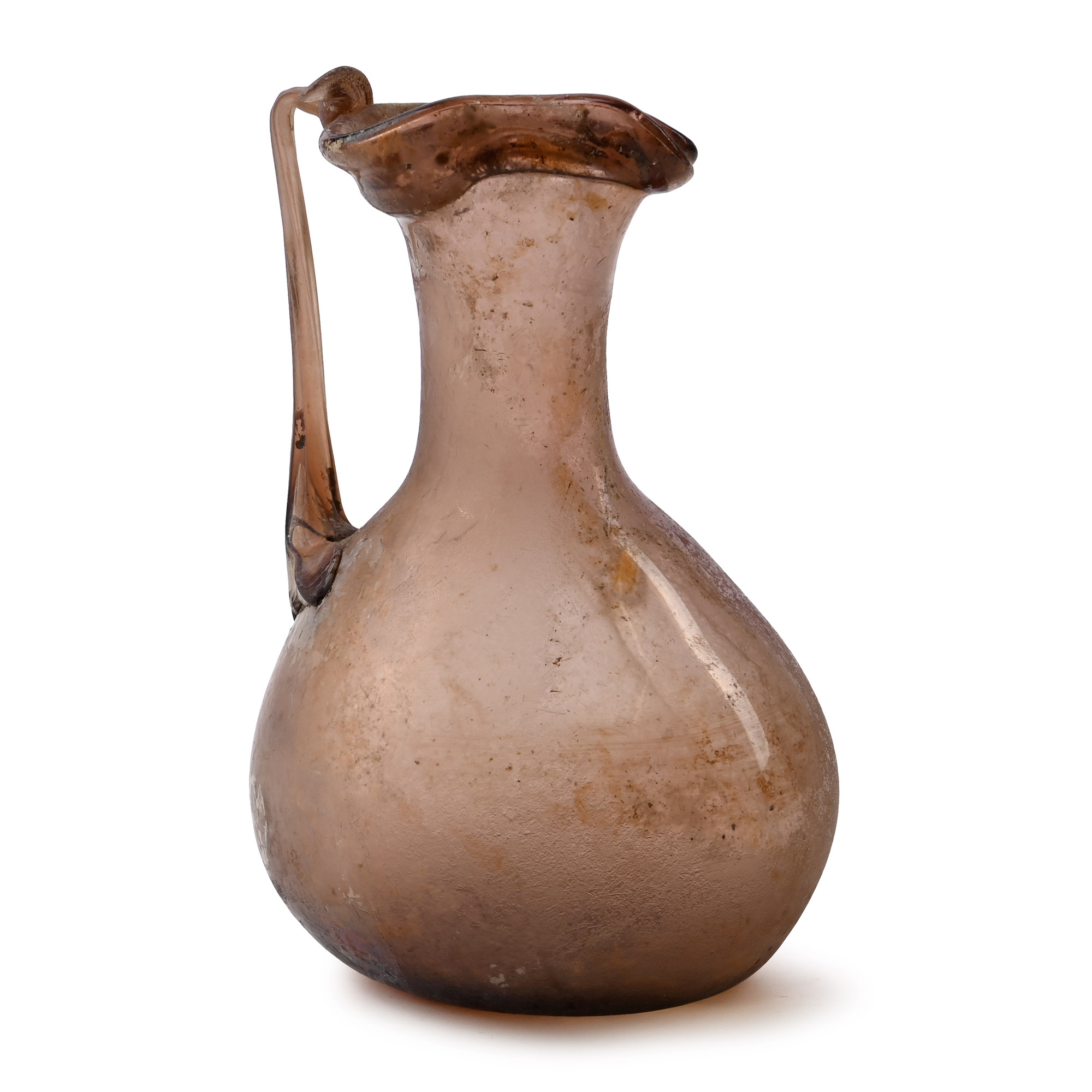 Roman Aubergine Glass Trefoil-Lipped Jug