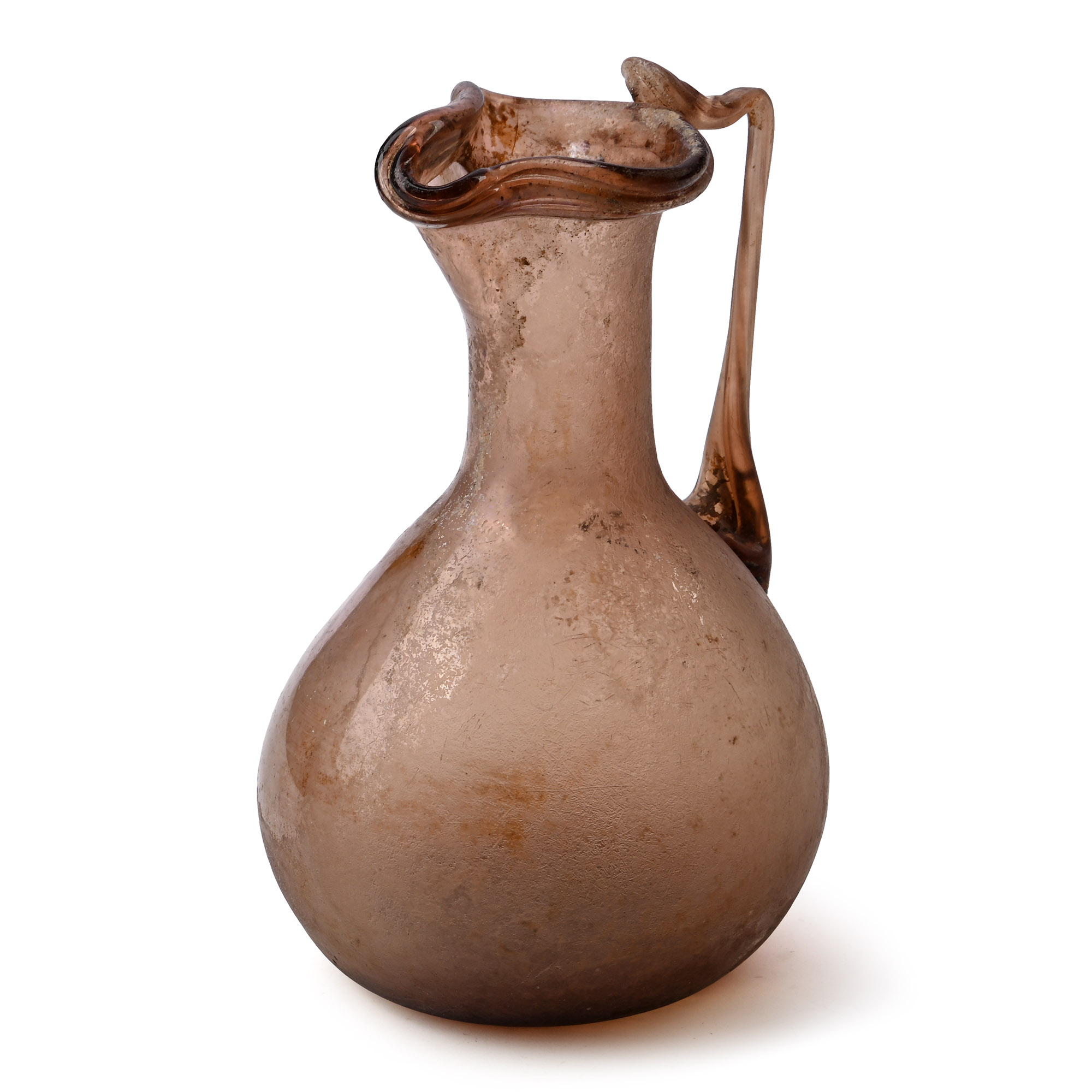 Roman Aubergine Glass Trefoil-Lipped Jug