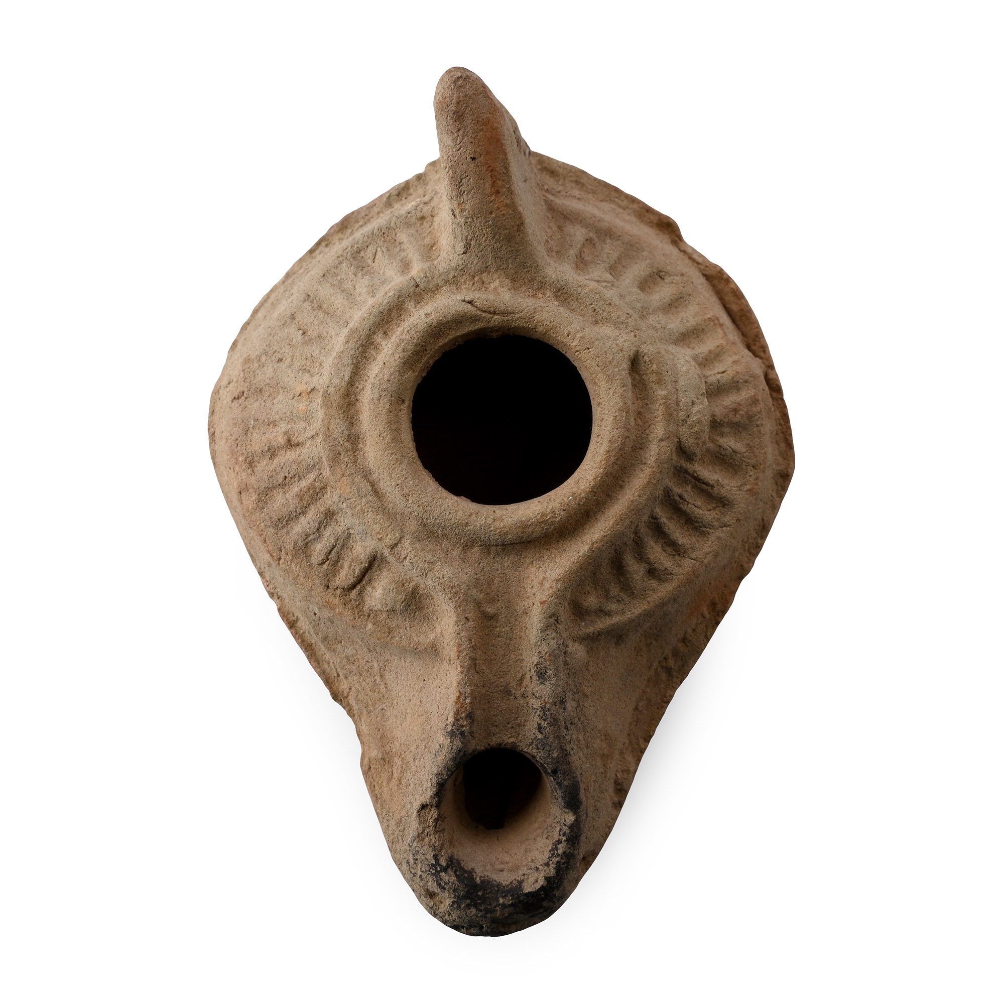 Byzantine Terracotta Oil Lamp with Stub Handle
