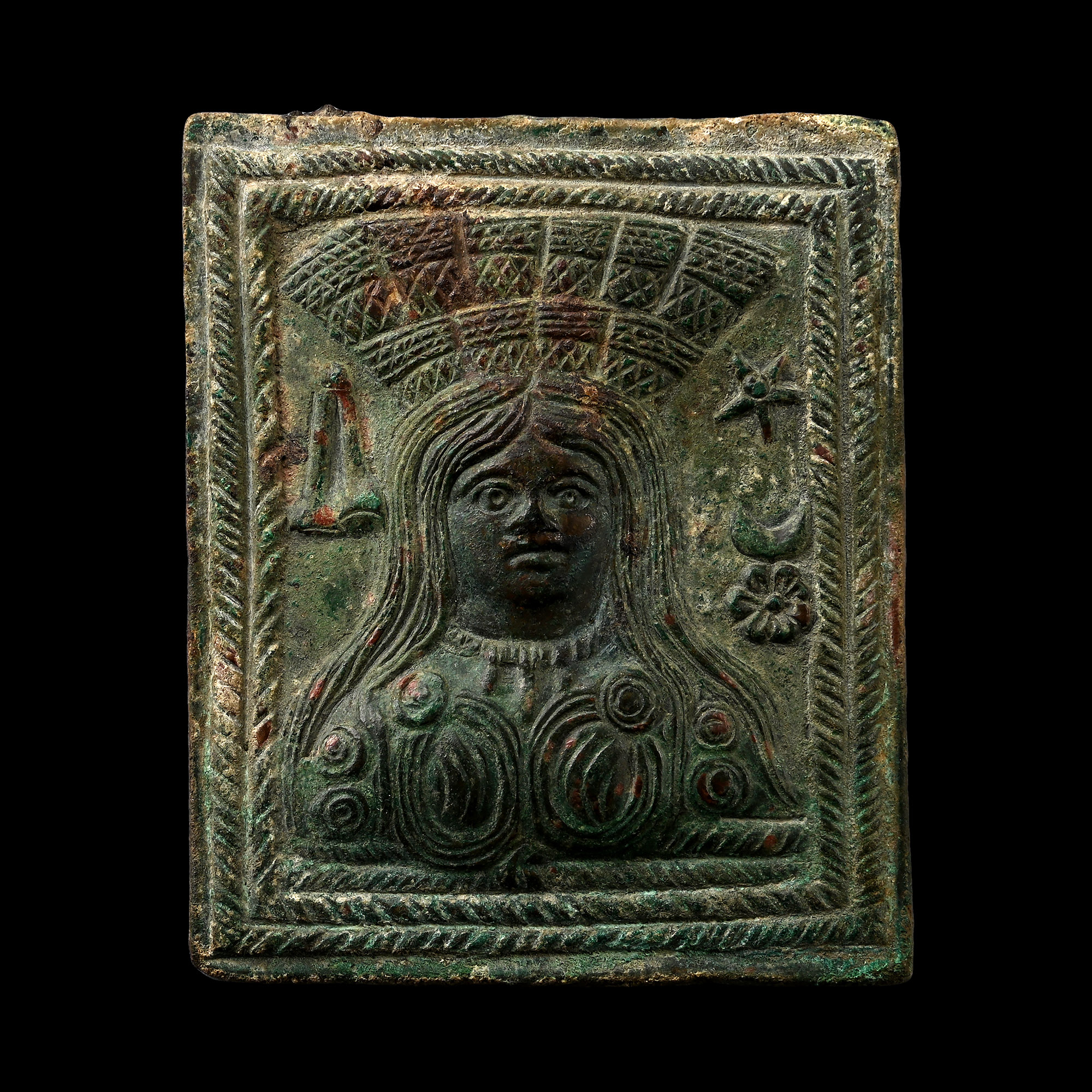Roman Bronze Plaque with Goddess Cybele