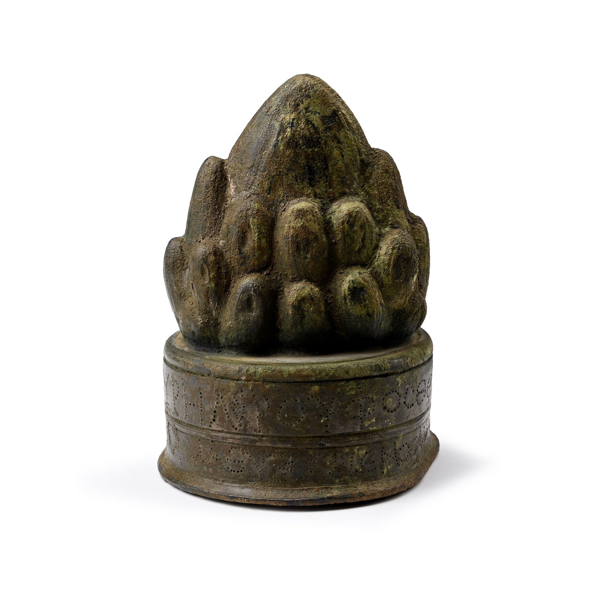 Roman Bronze Pyre on Base Dedicated by Aurelius Rufus