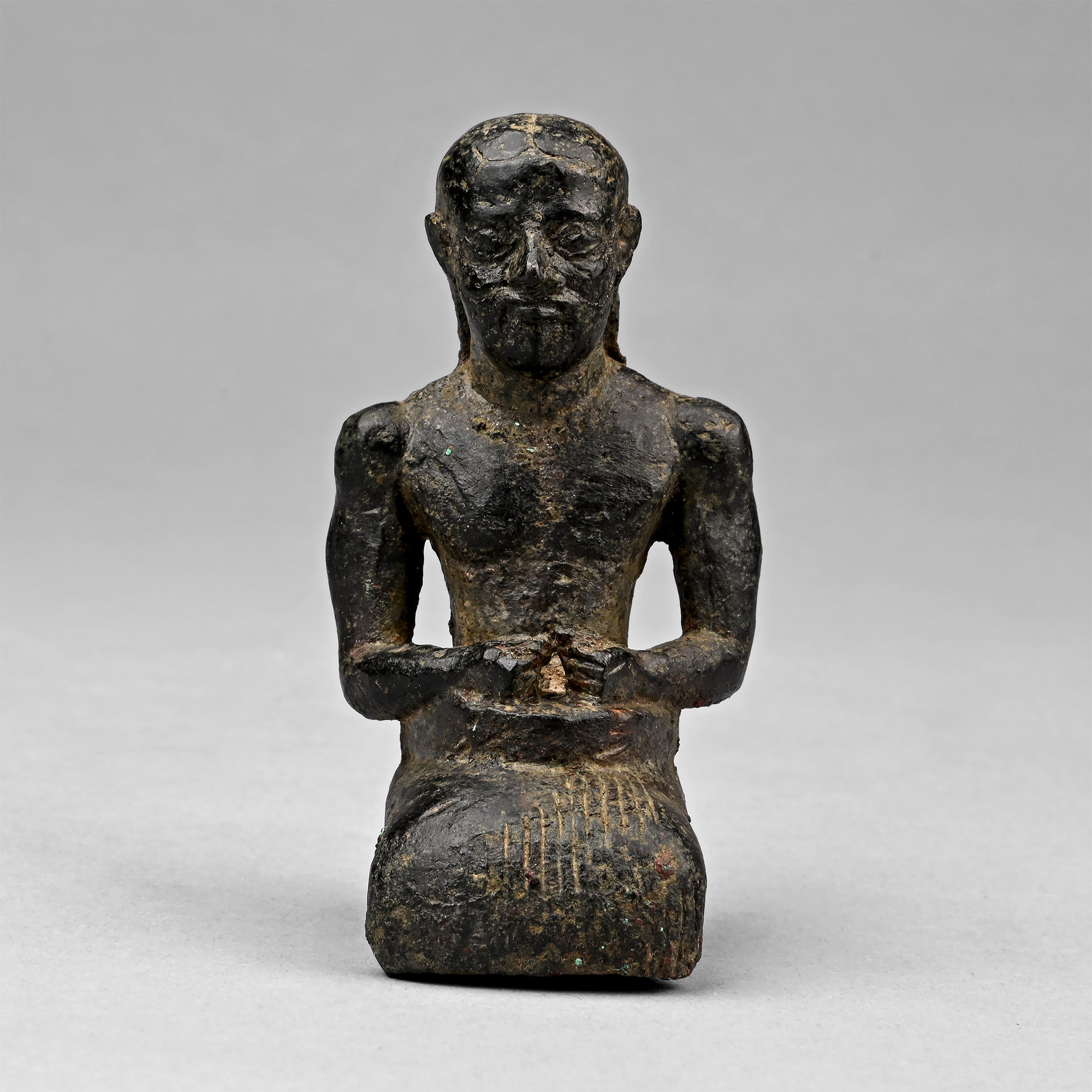 Western Asiatic Bronze Statuette of a Kneeling Priest