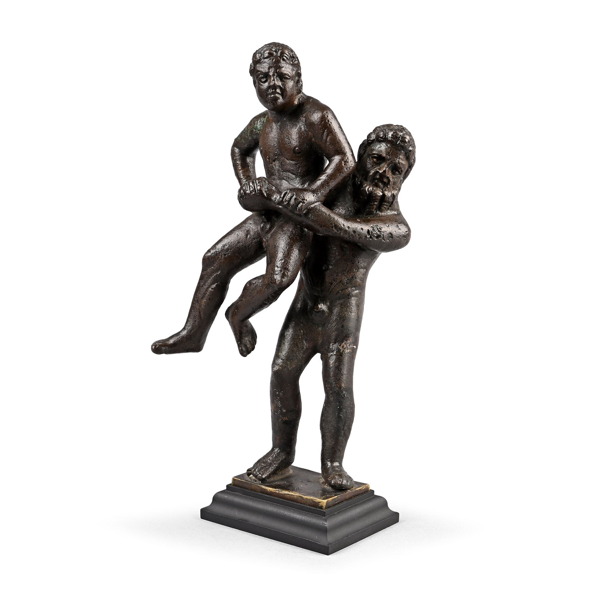 Greek Bronze Hercules and Antaeus Statue Group