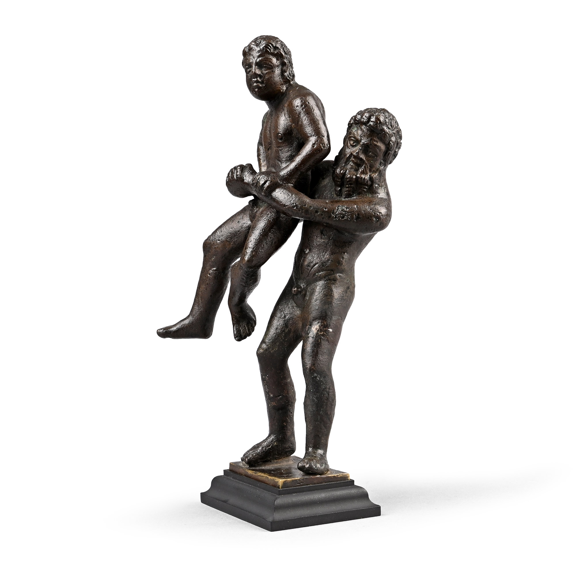 Greek Bronze Hercules and Antaeus Statue Group
