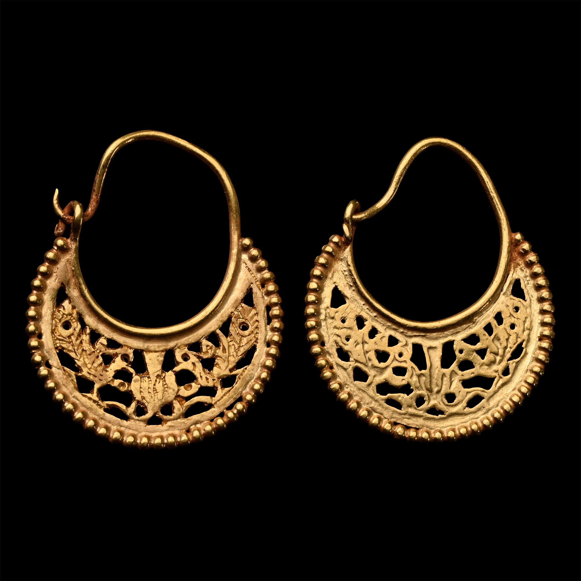 Byzantine Gold Openwork Earring Pair