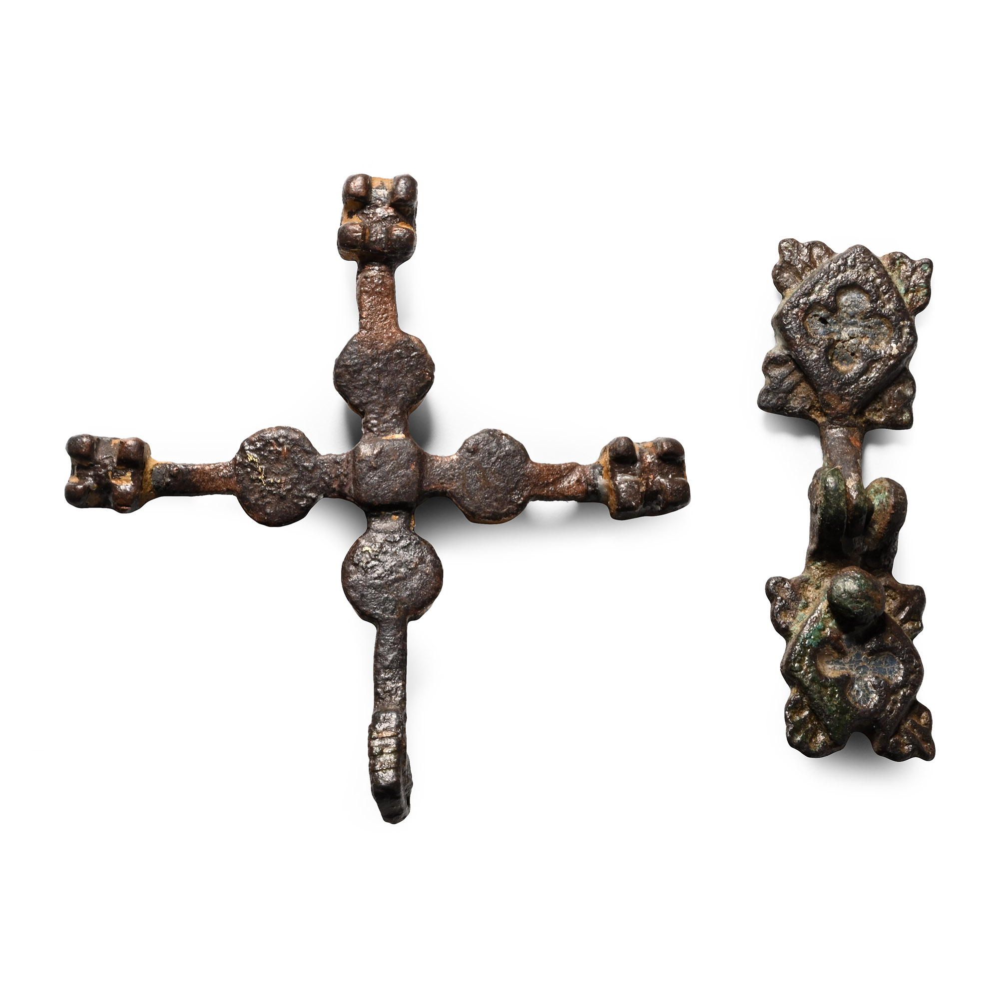 Medieval Knight's Enamelled Bronze Heraldic Horse Harness Pendant Group