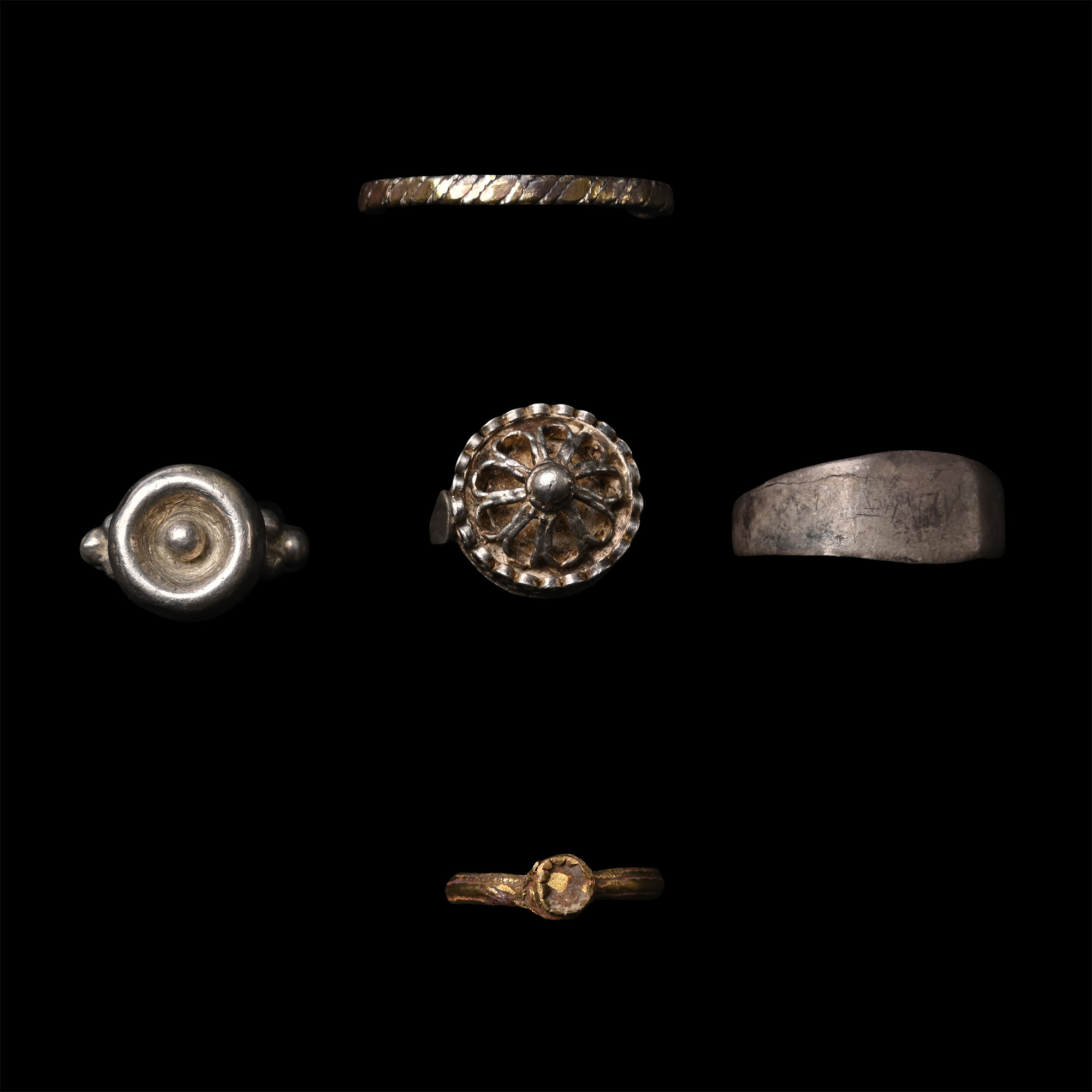 Post Medieval Silver Ring Group