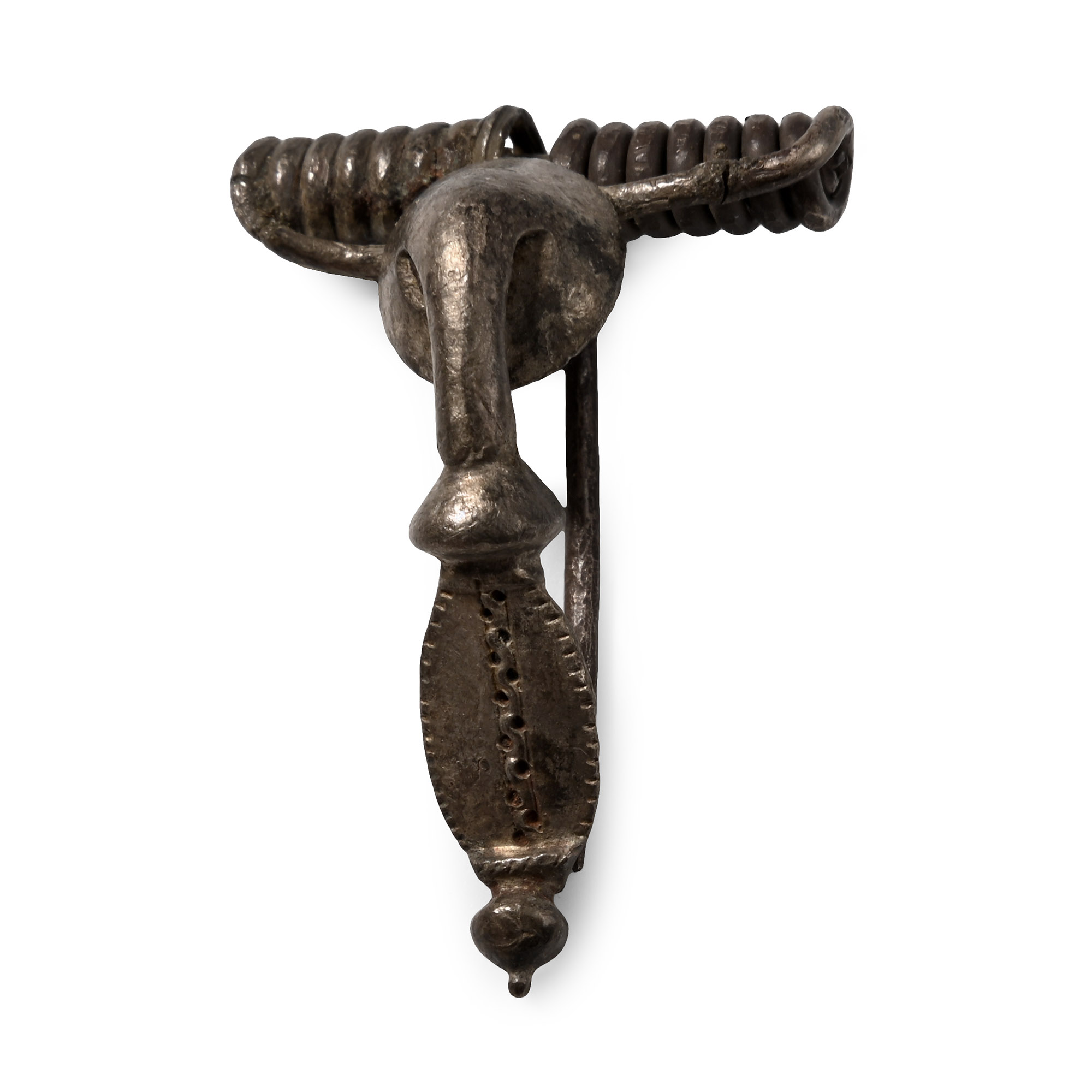 Roman Silver Trumpet Brooch