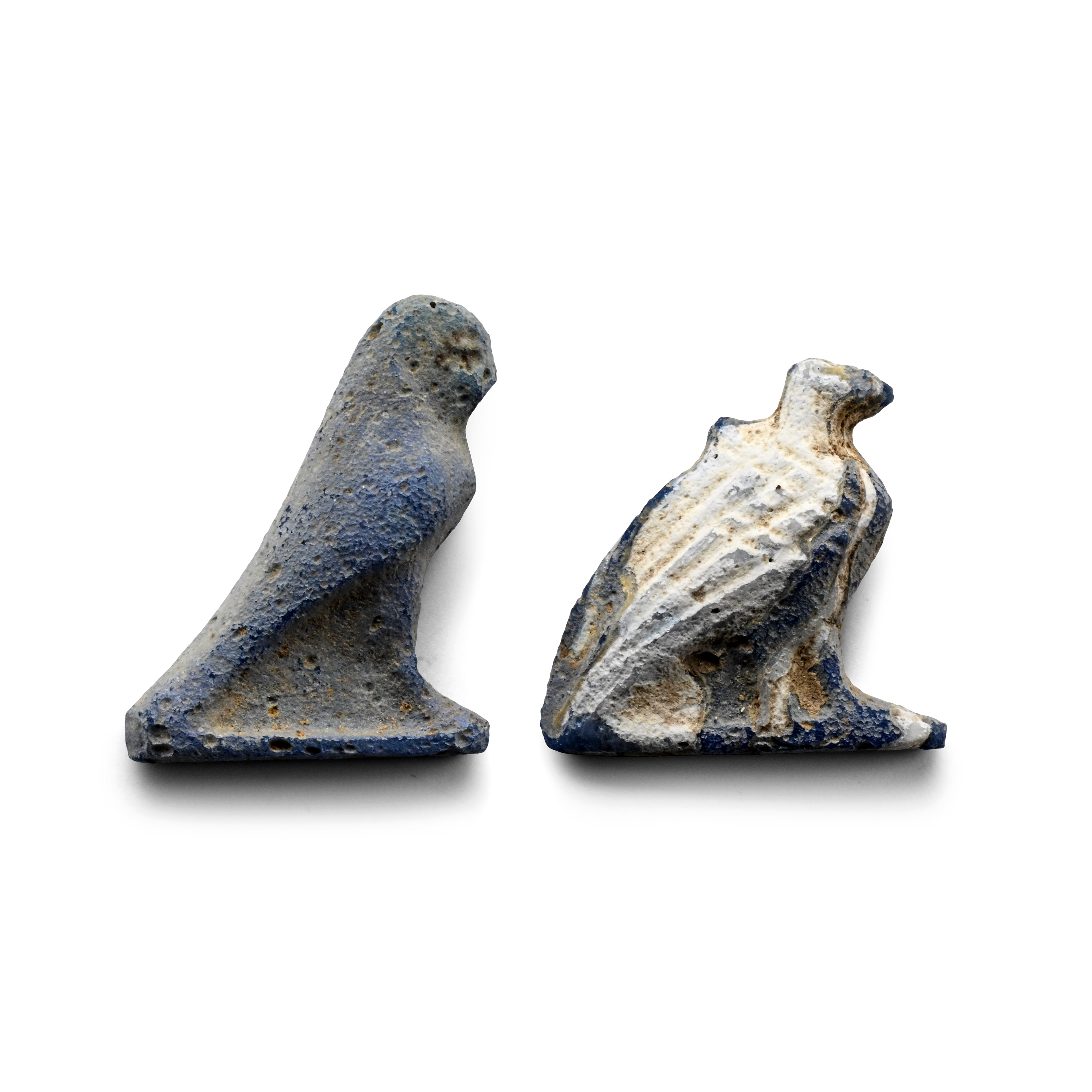 Egyptian Glass Pair of Bird Inlays