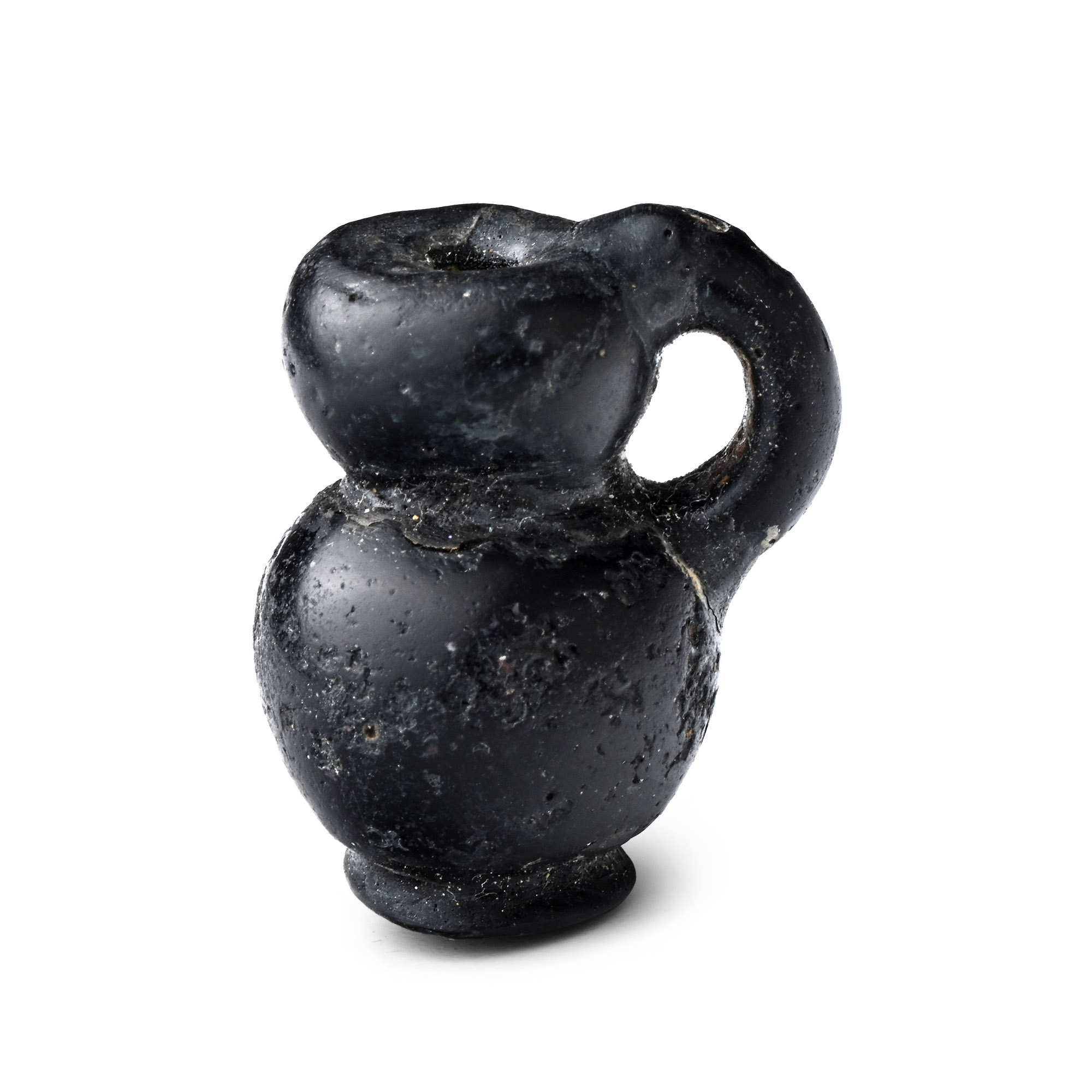 Roman Black Glass Juglet Pendant