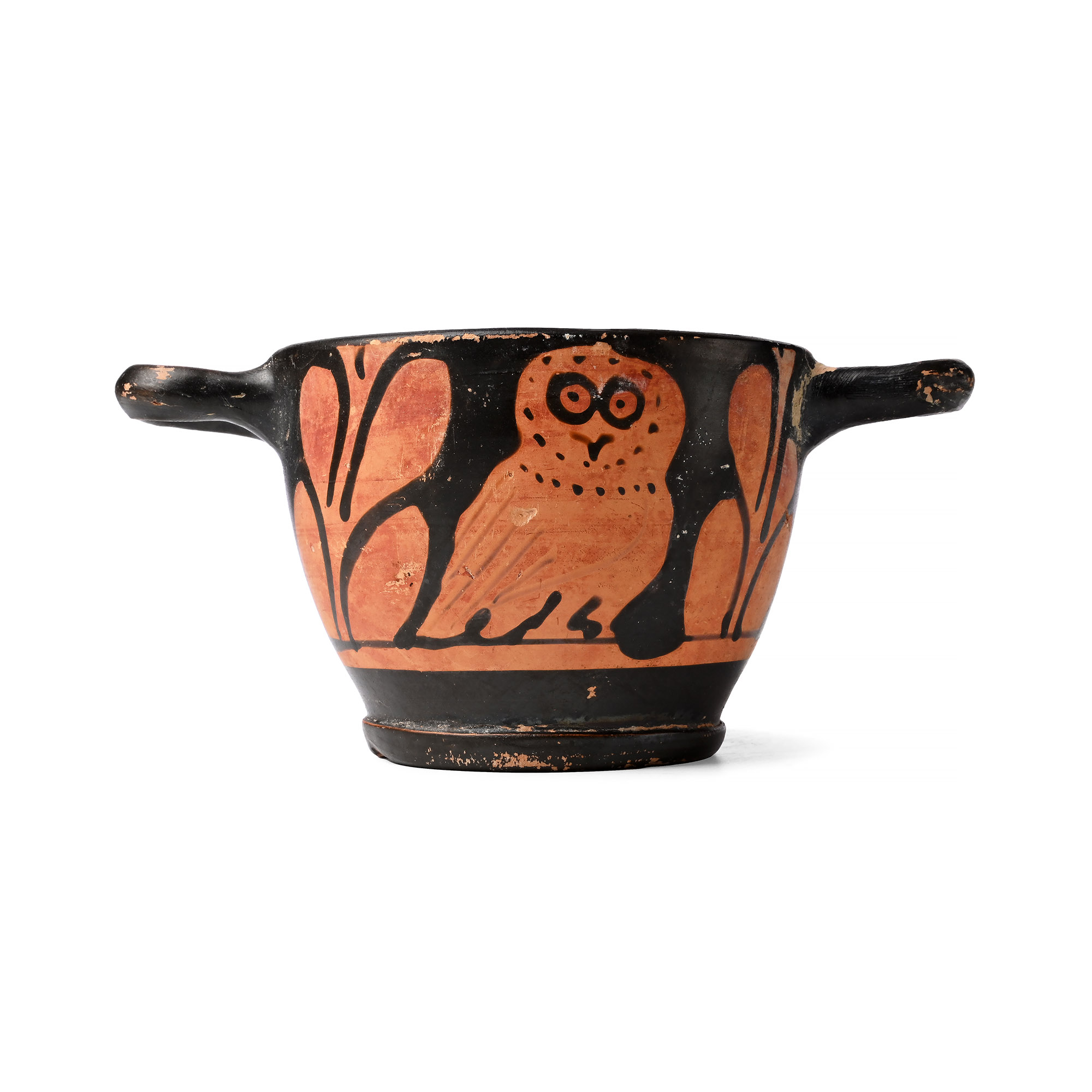 Greek Red-Figure Skyphos with Owl