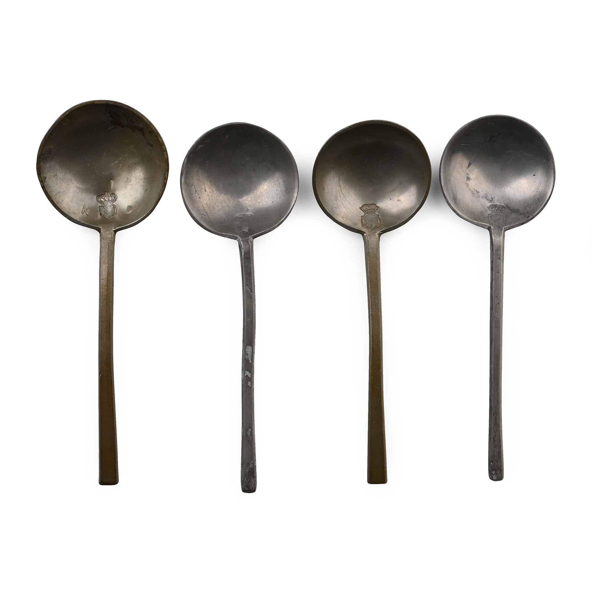Post Medieval Pewter Spoon Group with Rose Marks