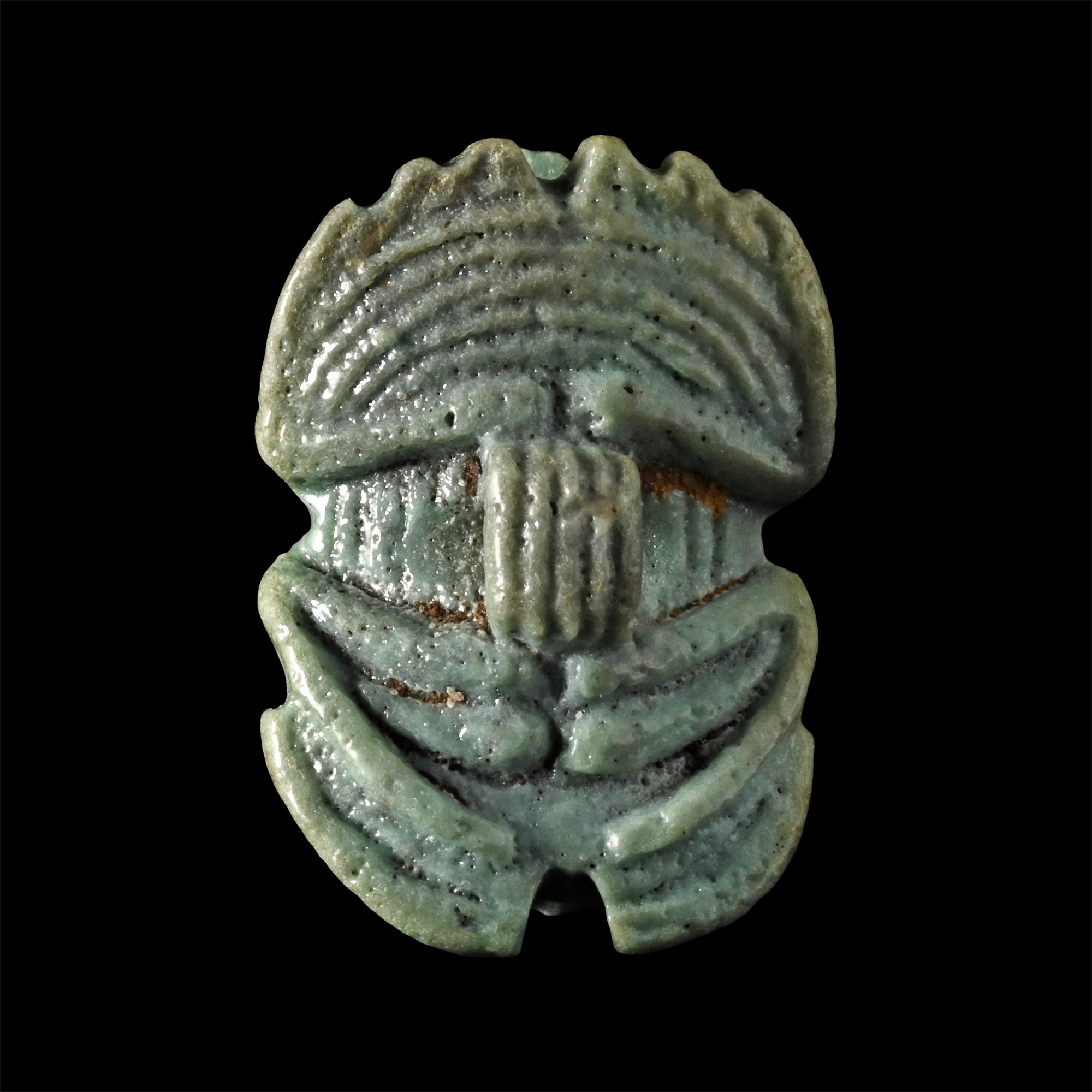Egyptian Faience Heart Scarab