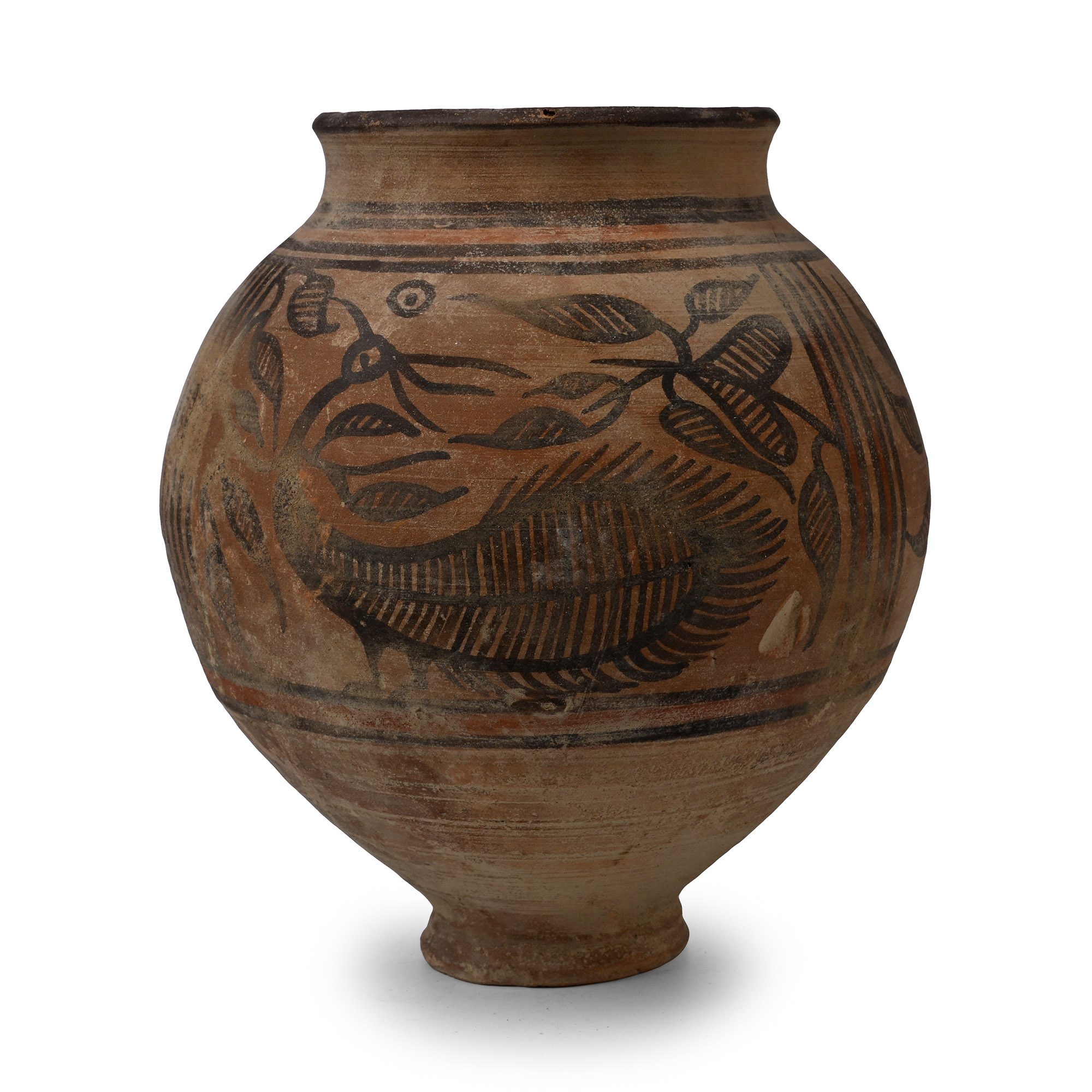 Indus Valley Terracotta Vessel with Antelope and Bird