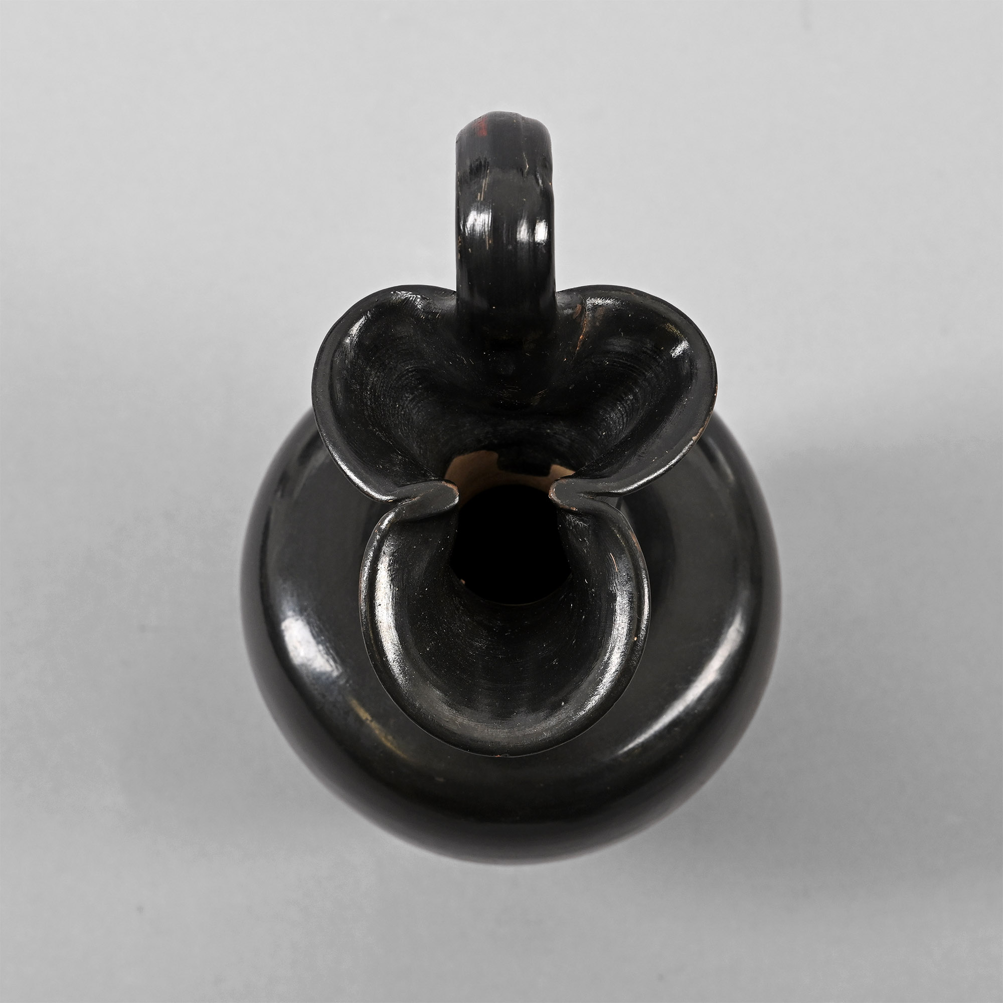 Large Greek Black-Glazed Trefoil-Lipped Oinochoe