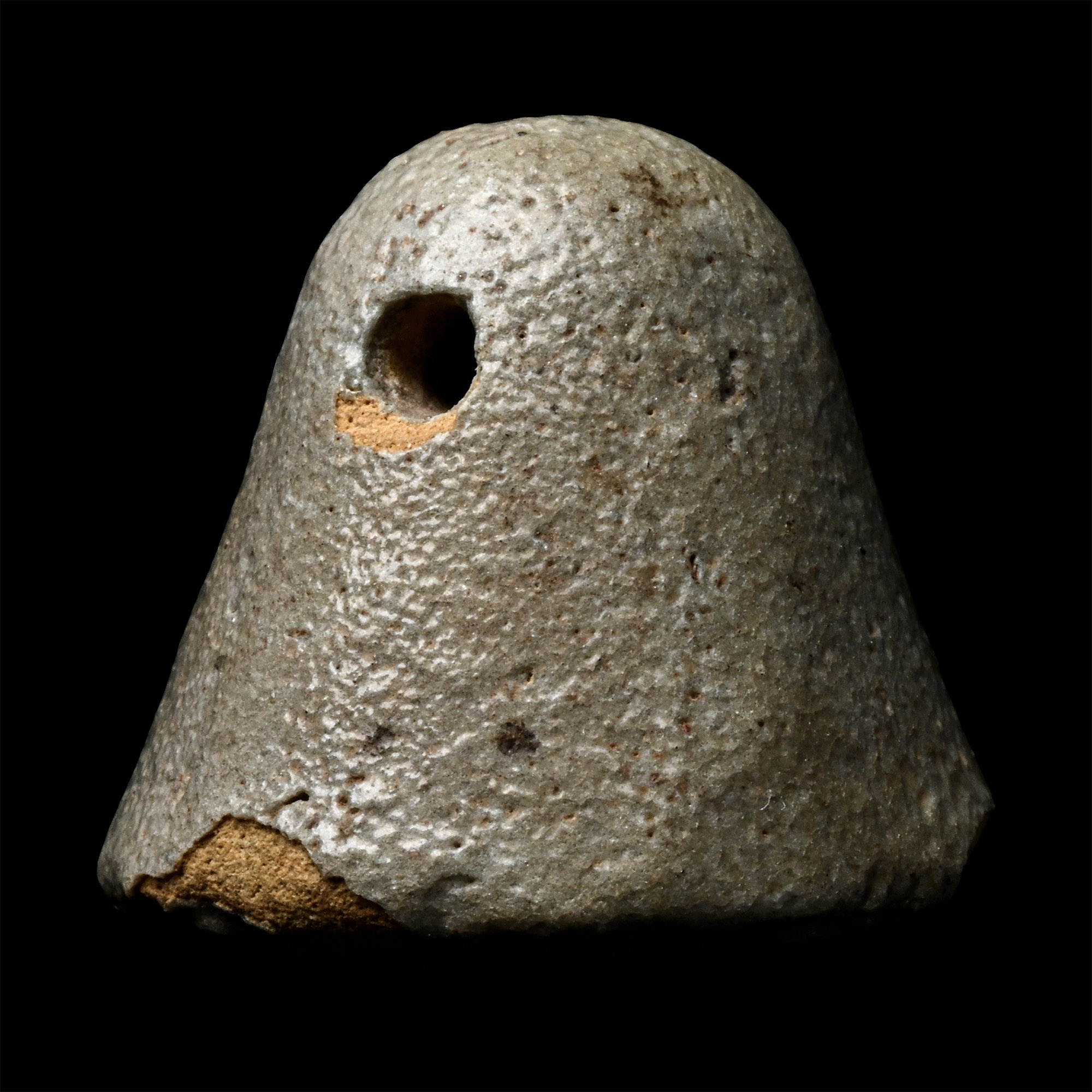 Mycenaean Glazed Terracotta Conical Shaped Stamp Seal with Animal