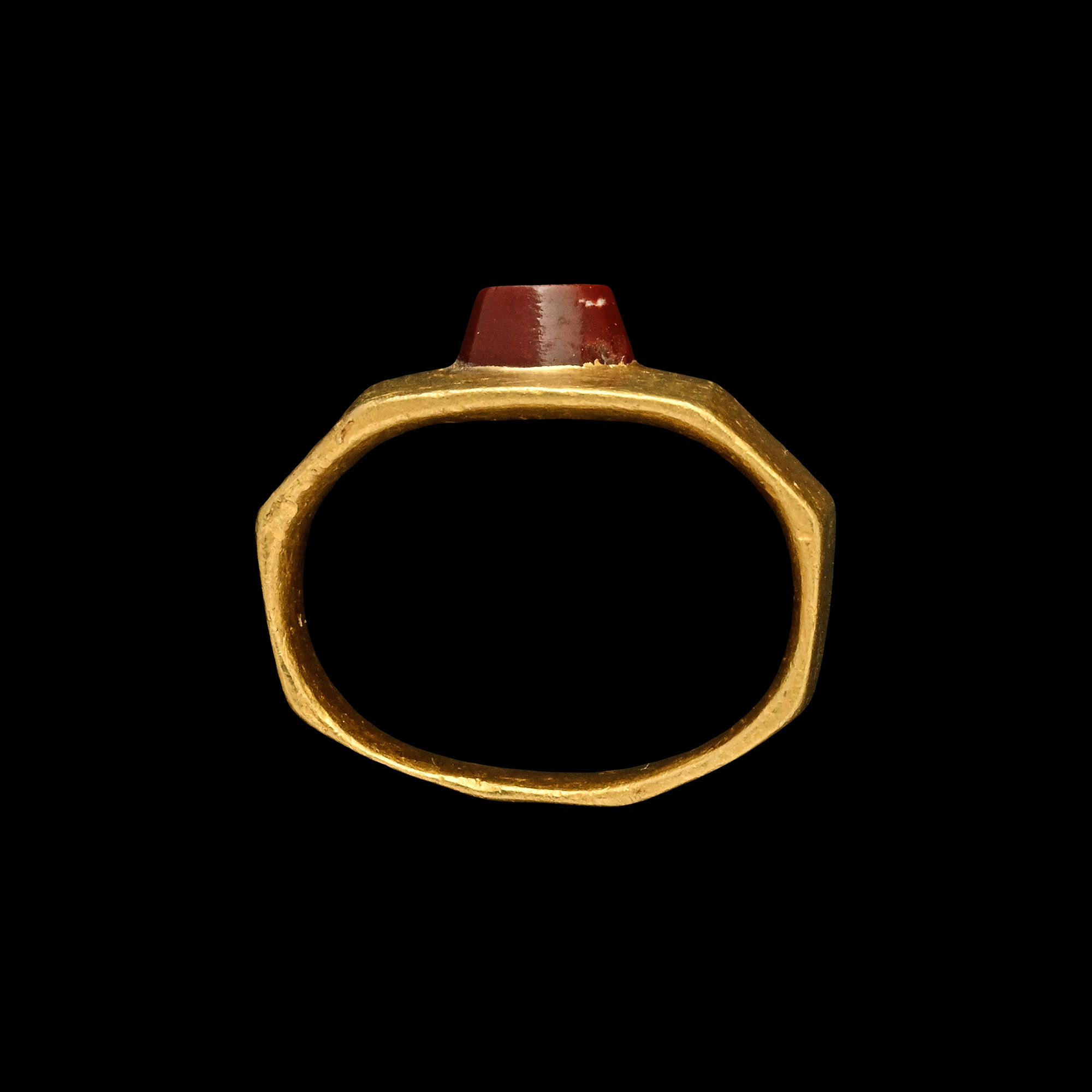 Roman Gold Ring with Jasper Gemstone with Dolphin