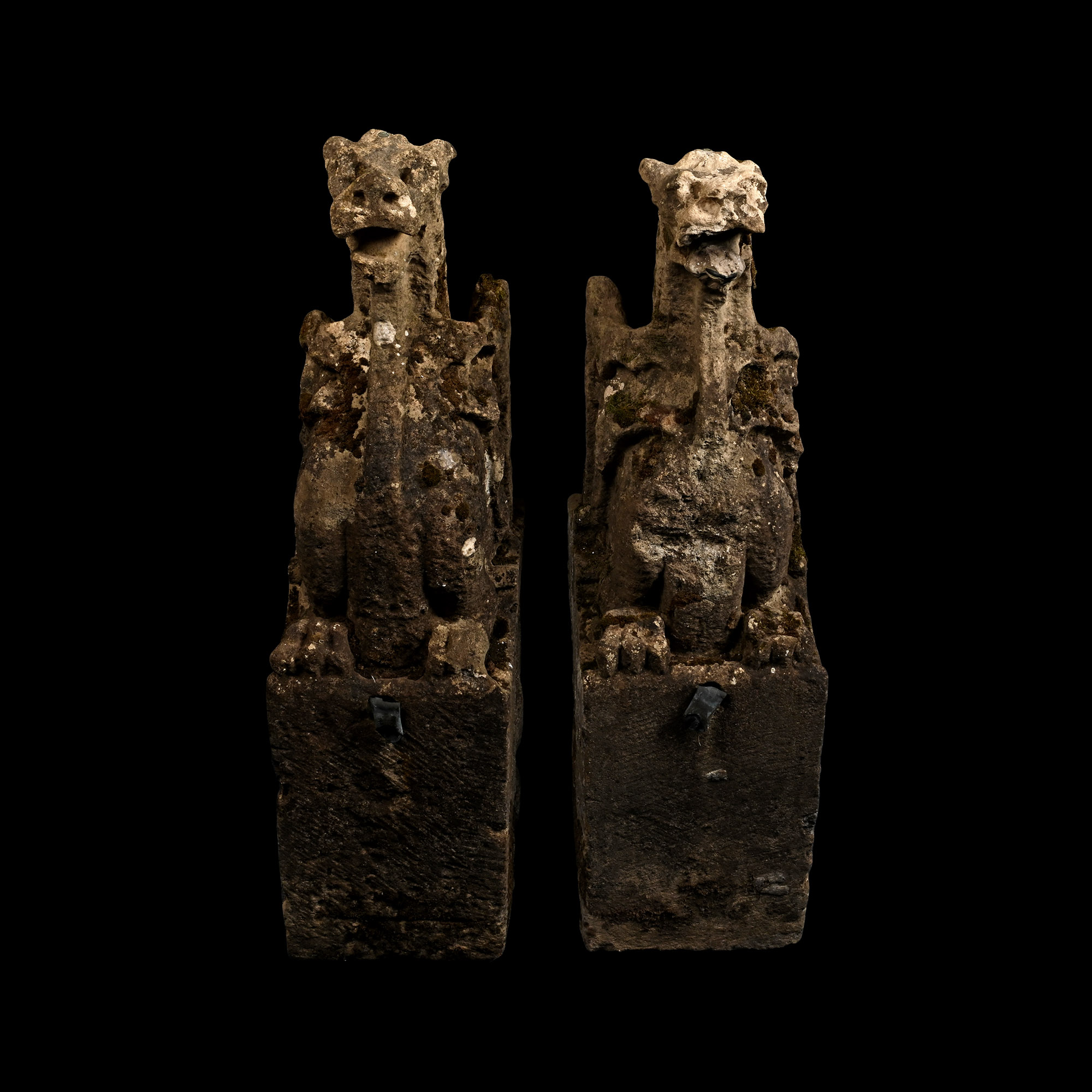 Large Medieval Stone Church Gargoyles