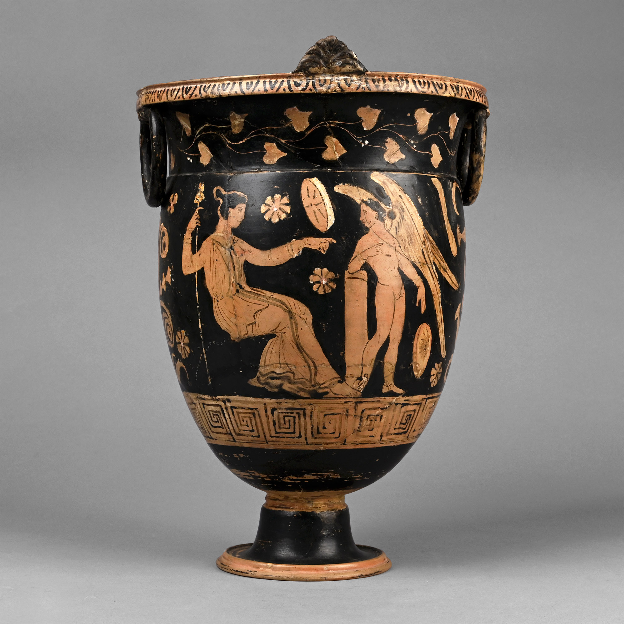 Greek Red-Figure Bell Krater with Eros