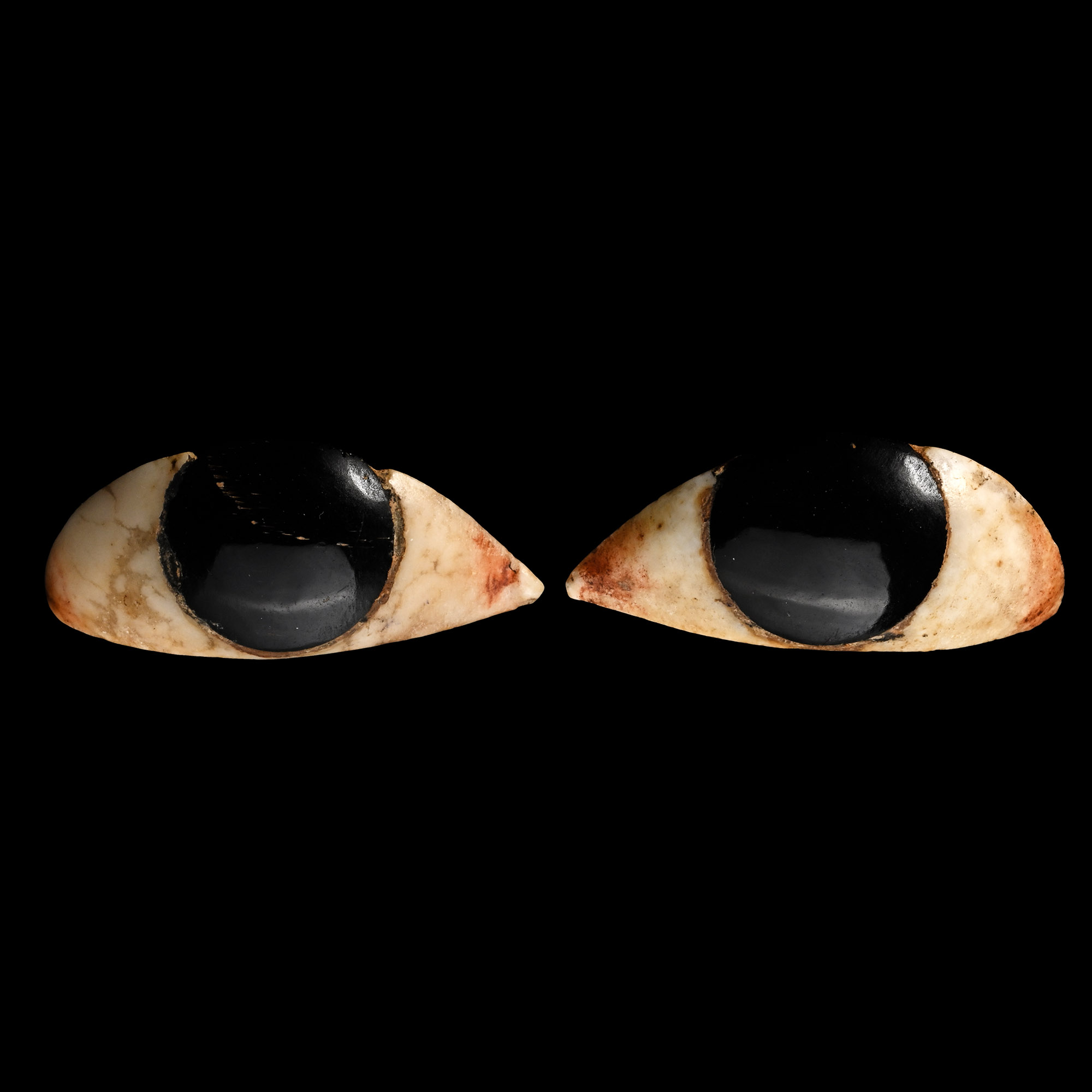 Egyptian Alabaster and Glass Eye Pair