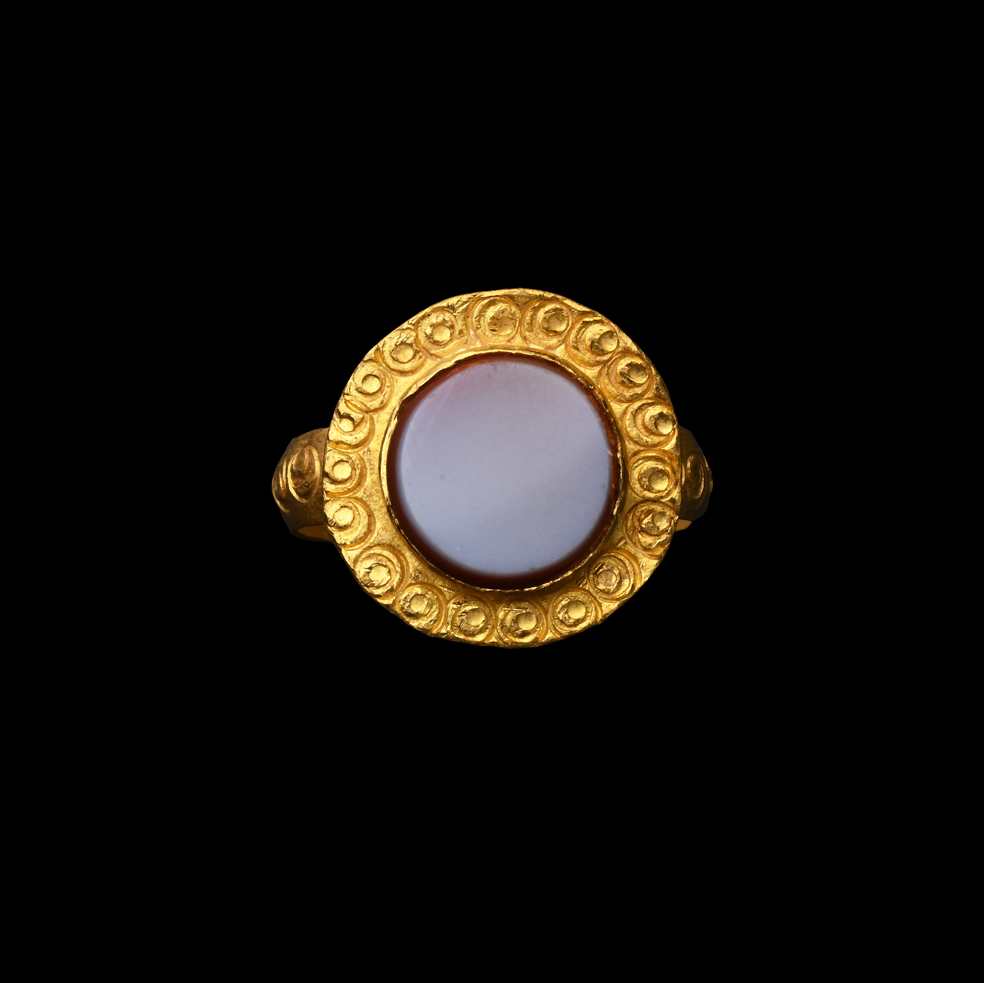 Roman Gold Ring with Nicolo Gemstone