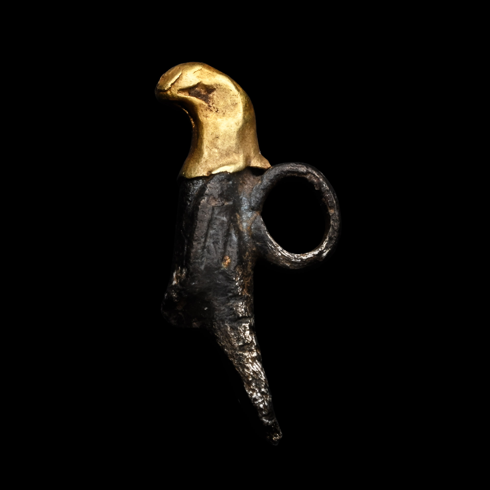 Roman Silver Eagle Pendant with Gold Head