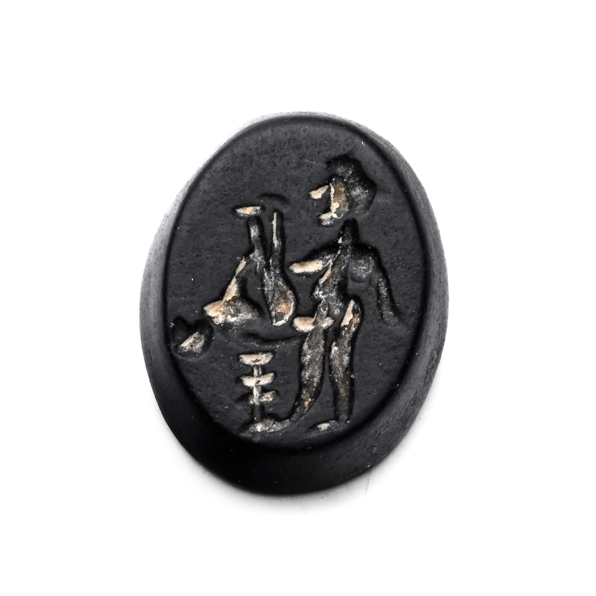 Roman Black Gemstone with Erotic Scene