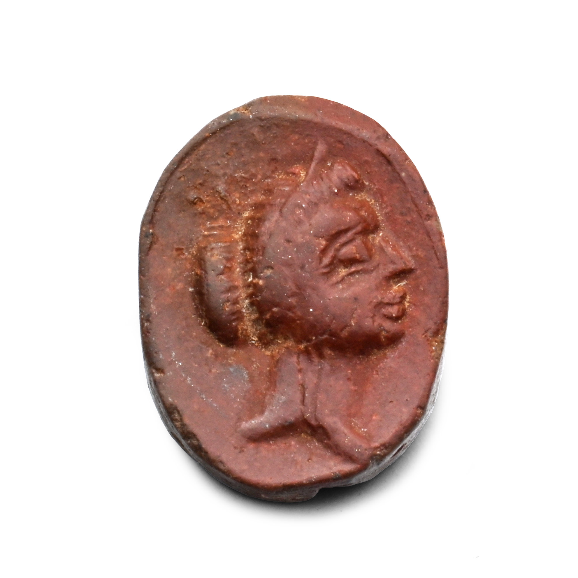 Roman Brown Stone Cameo with Female Bust