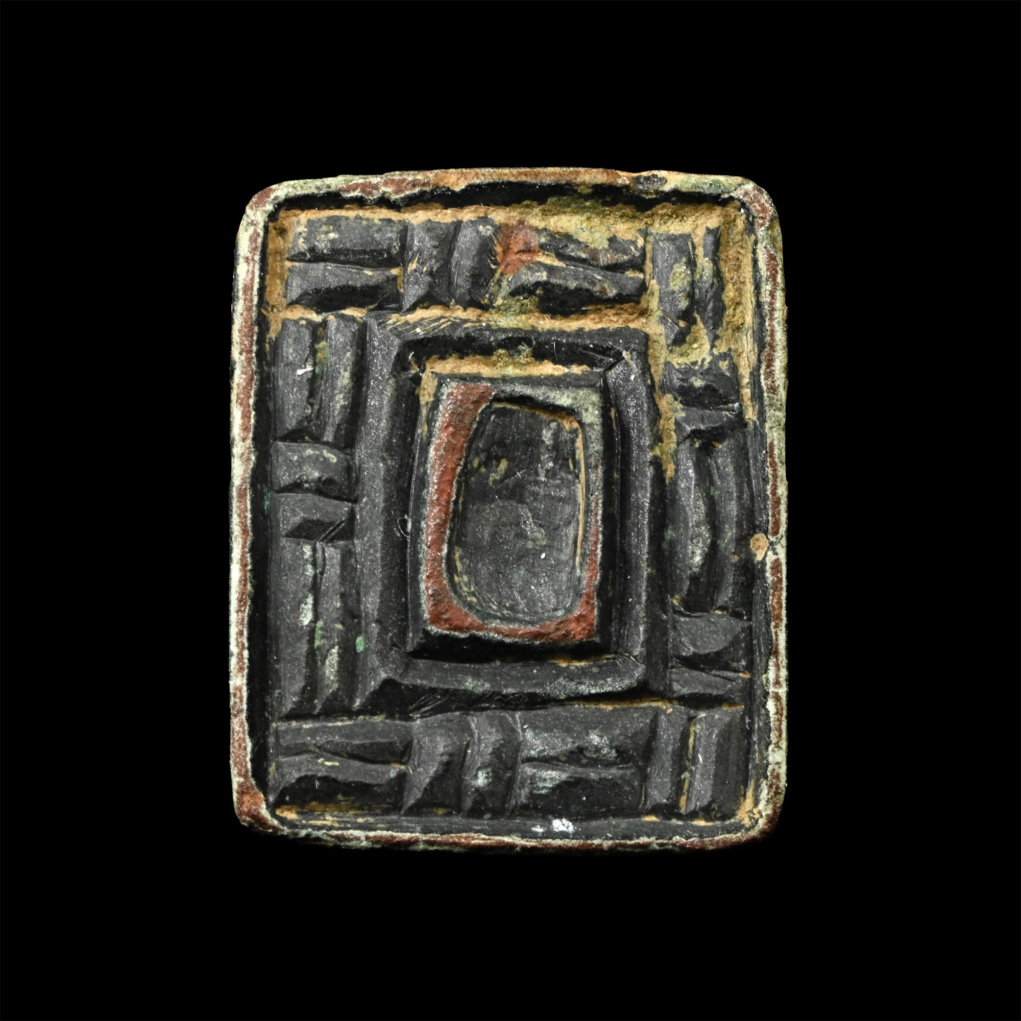 Anglo-Saxon Bronze Chip-Carved Mount
