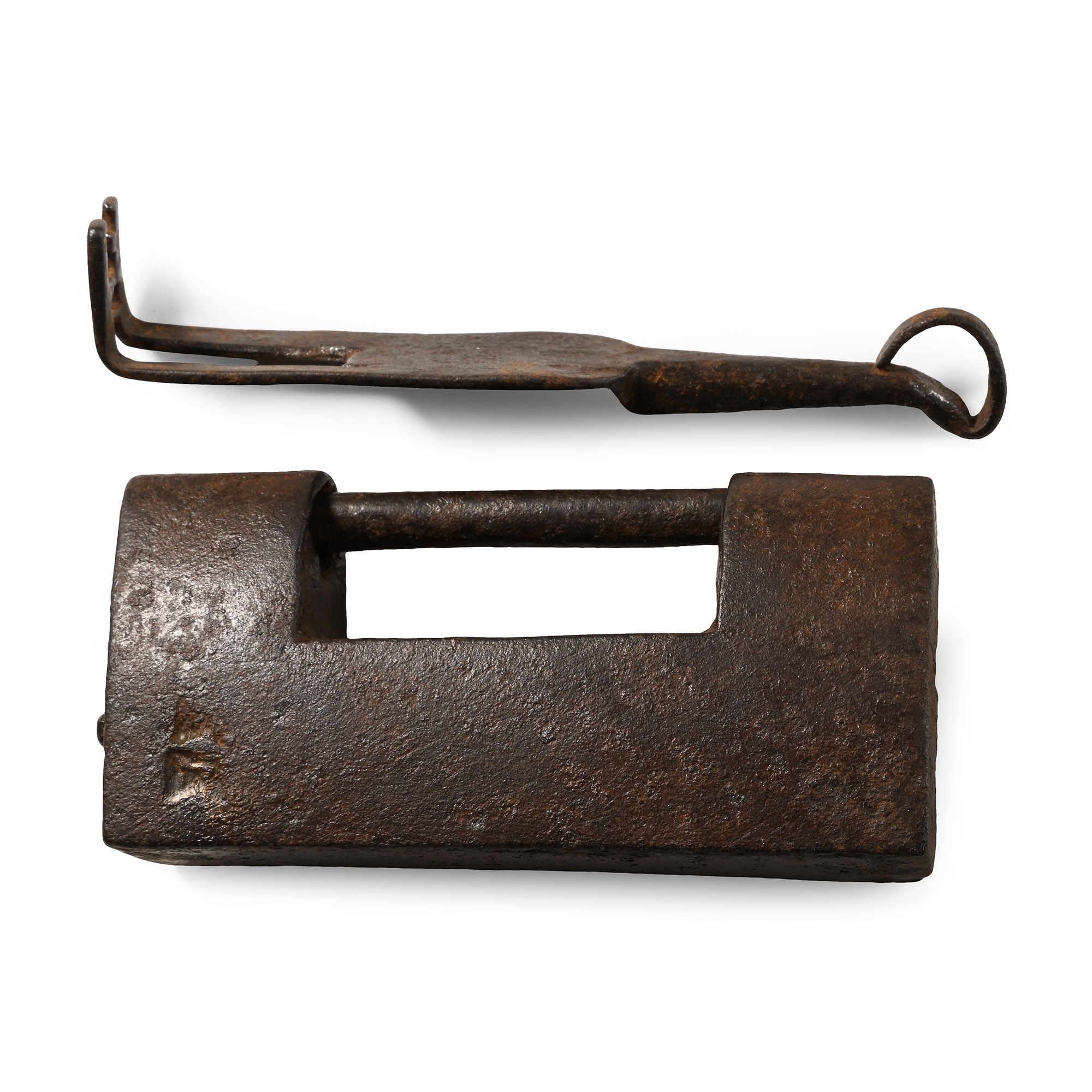 Medieval 'Published' Iron Barrel Lock and Key Group
