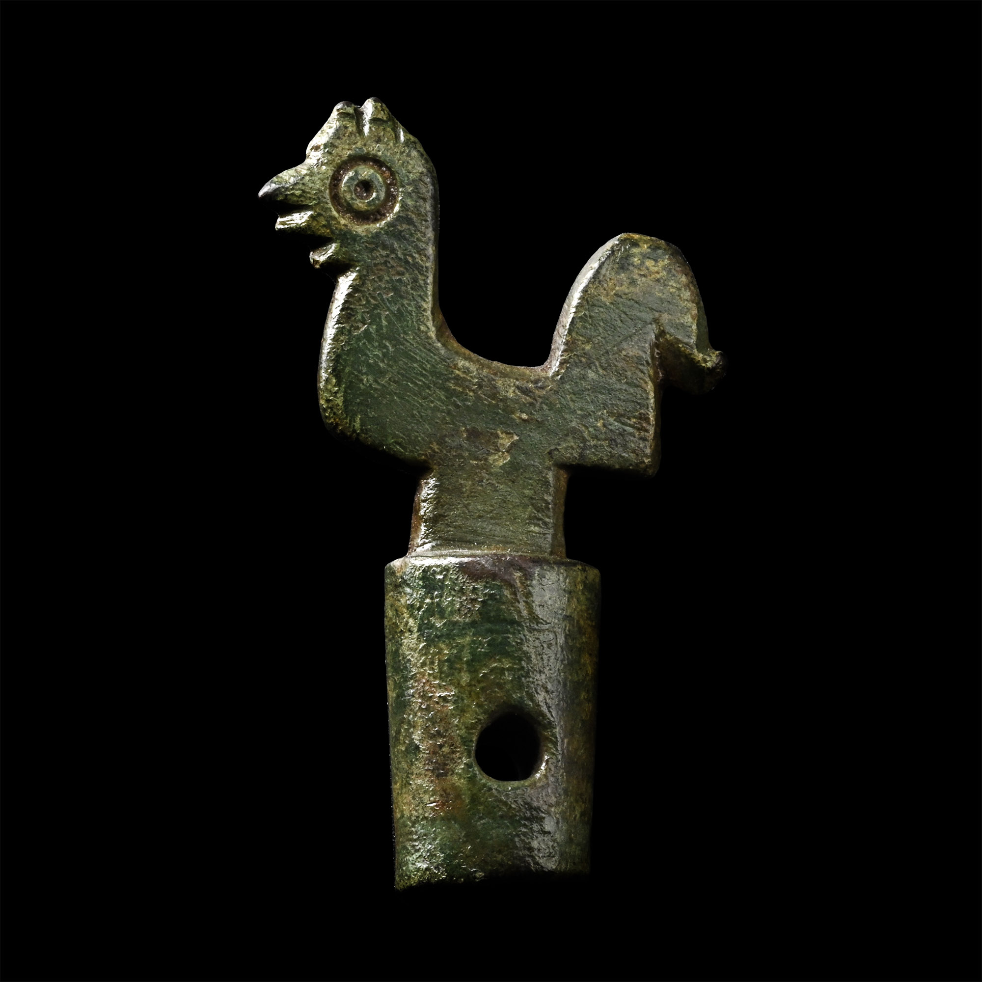 Medieval Bronze Wine Barrel Tap Handle with Cockerel