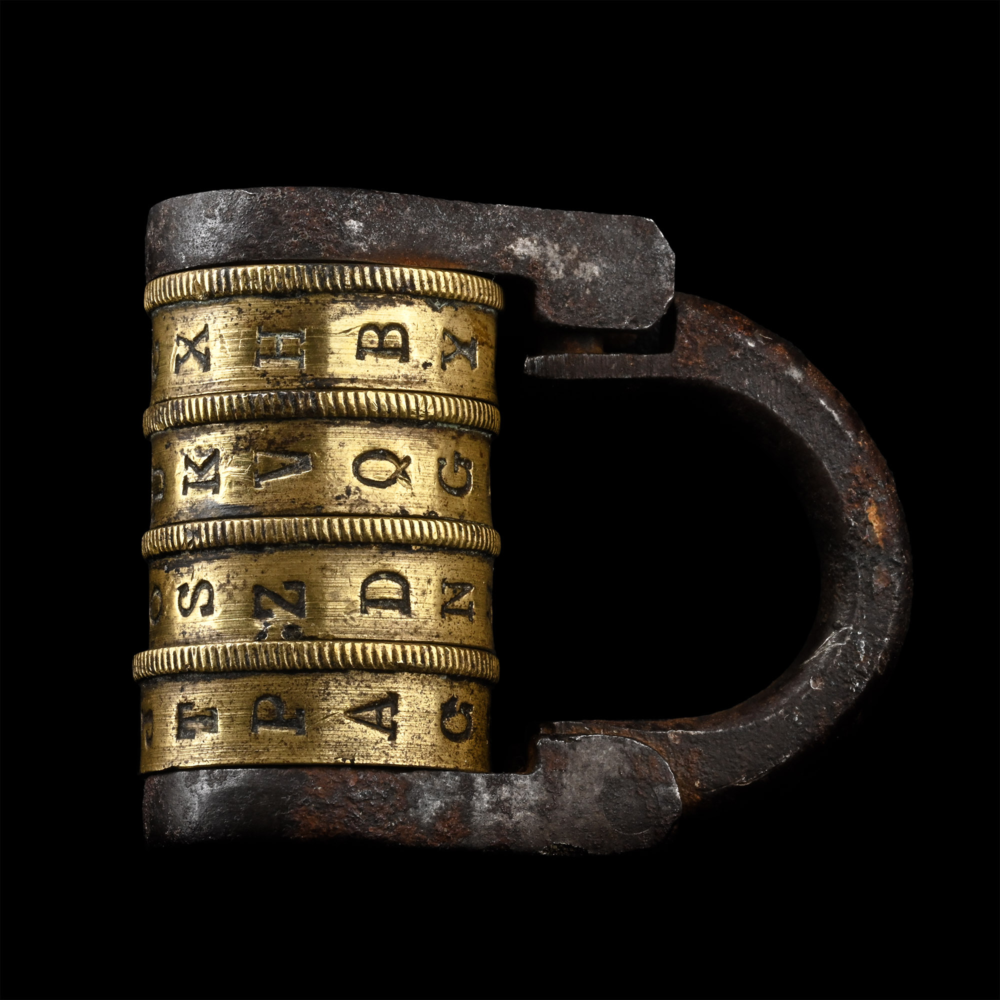 Stuart Period Bronze and Iron Combination Padlock