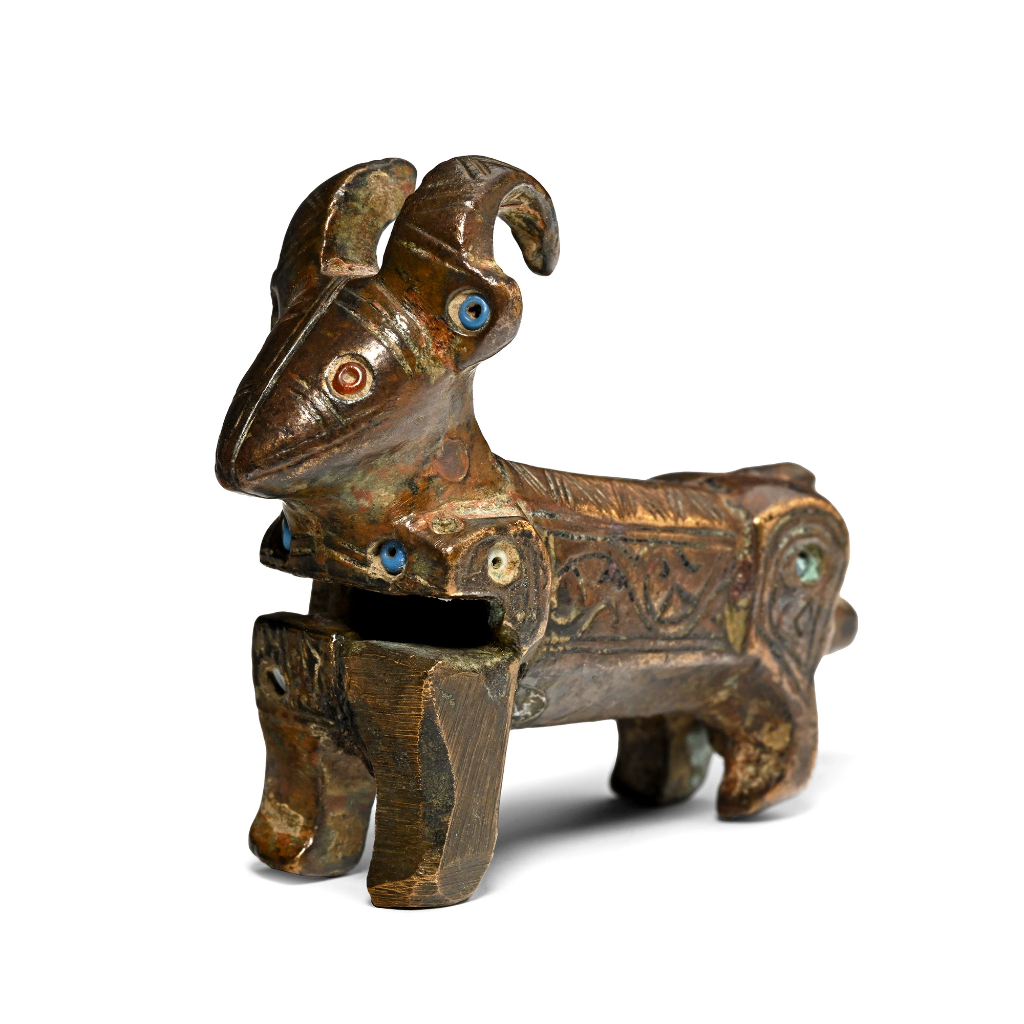 Seljuk Bronze Padlock in the form of a Goat