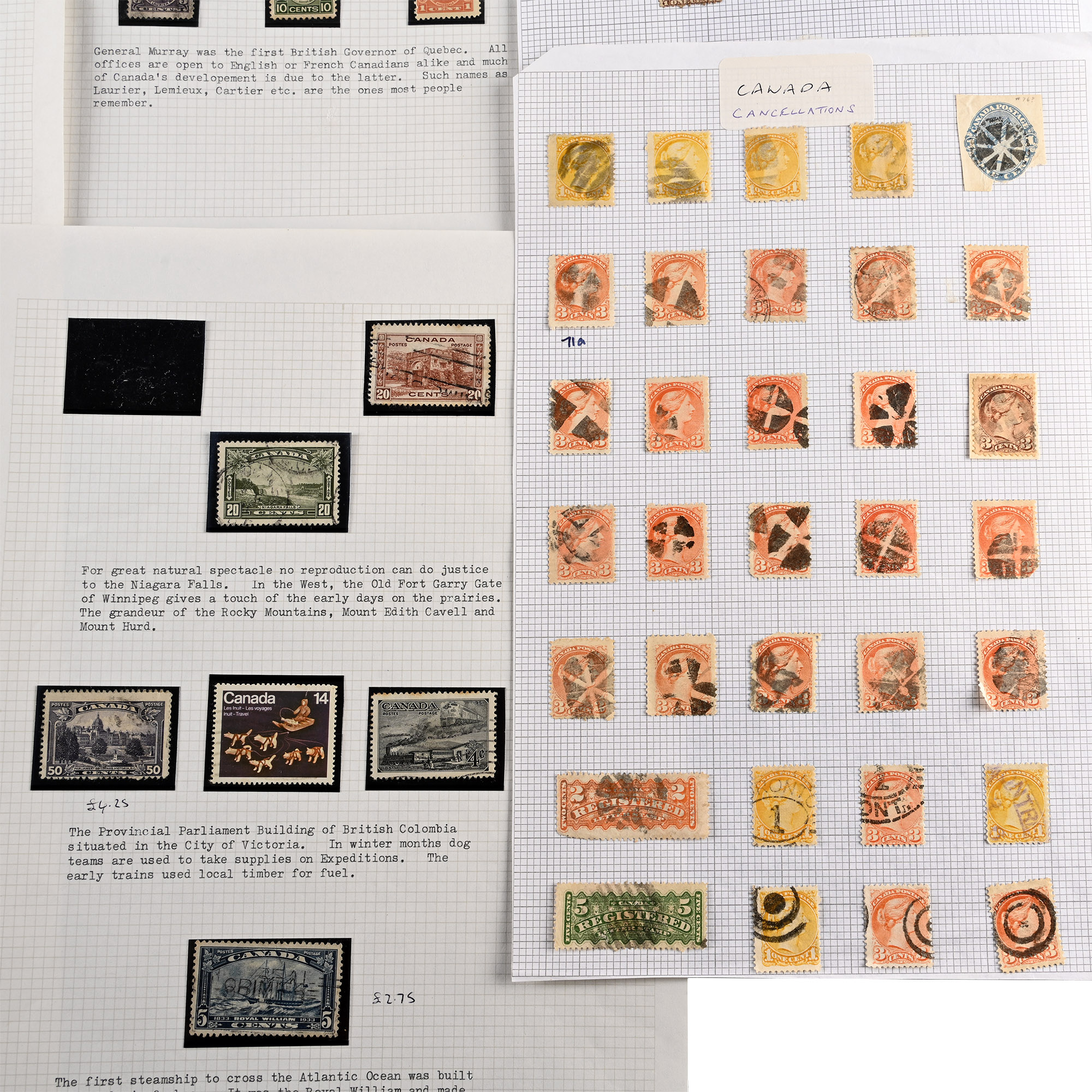 CANADA - History in Stamps Album Page Group