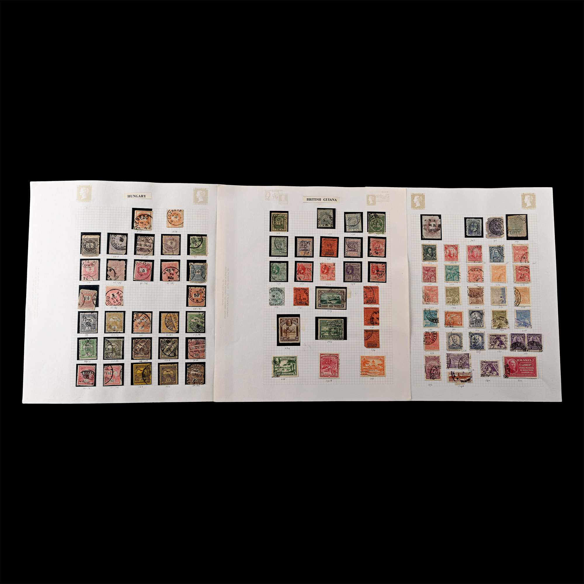Mixed Group of World Stamps on Album Leaves