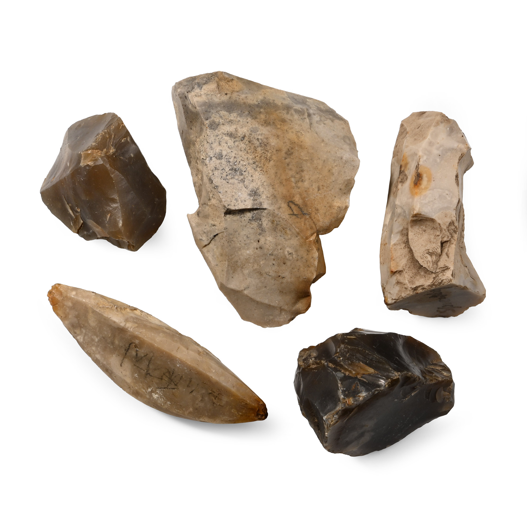 Farnham Stone Age Knapped Flint Blade Core Collection