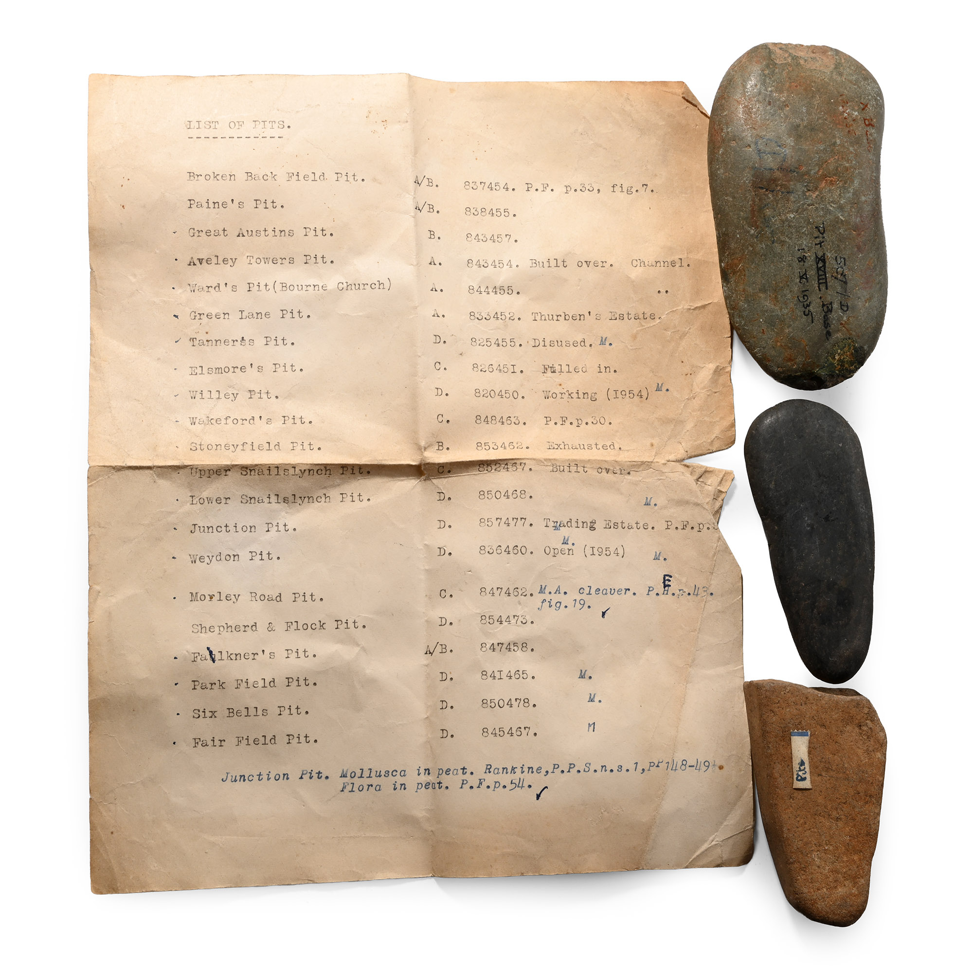 Farnham Pits Polished Stone Age Tool Collection