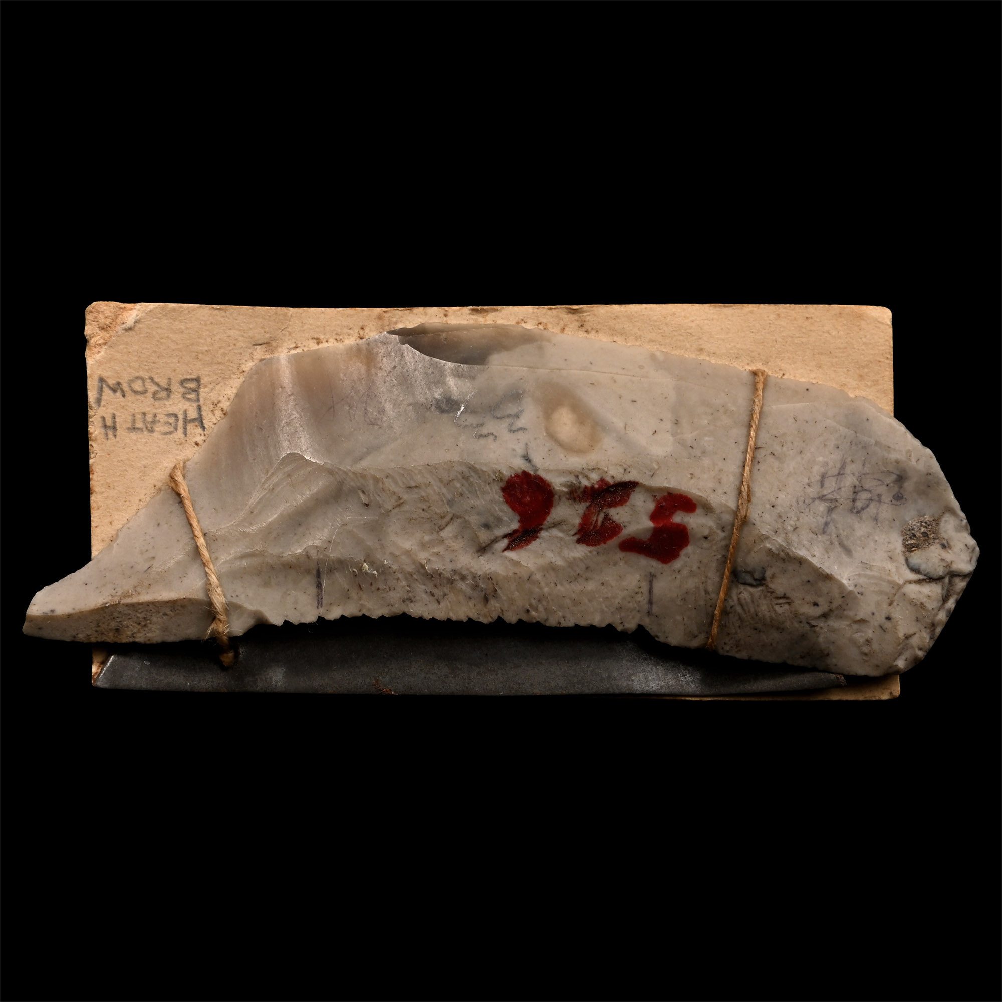 Brown Heath Cheshire Stone Age Flint Saw on Card