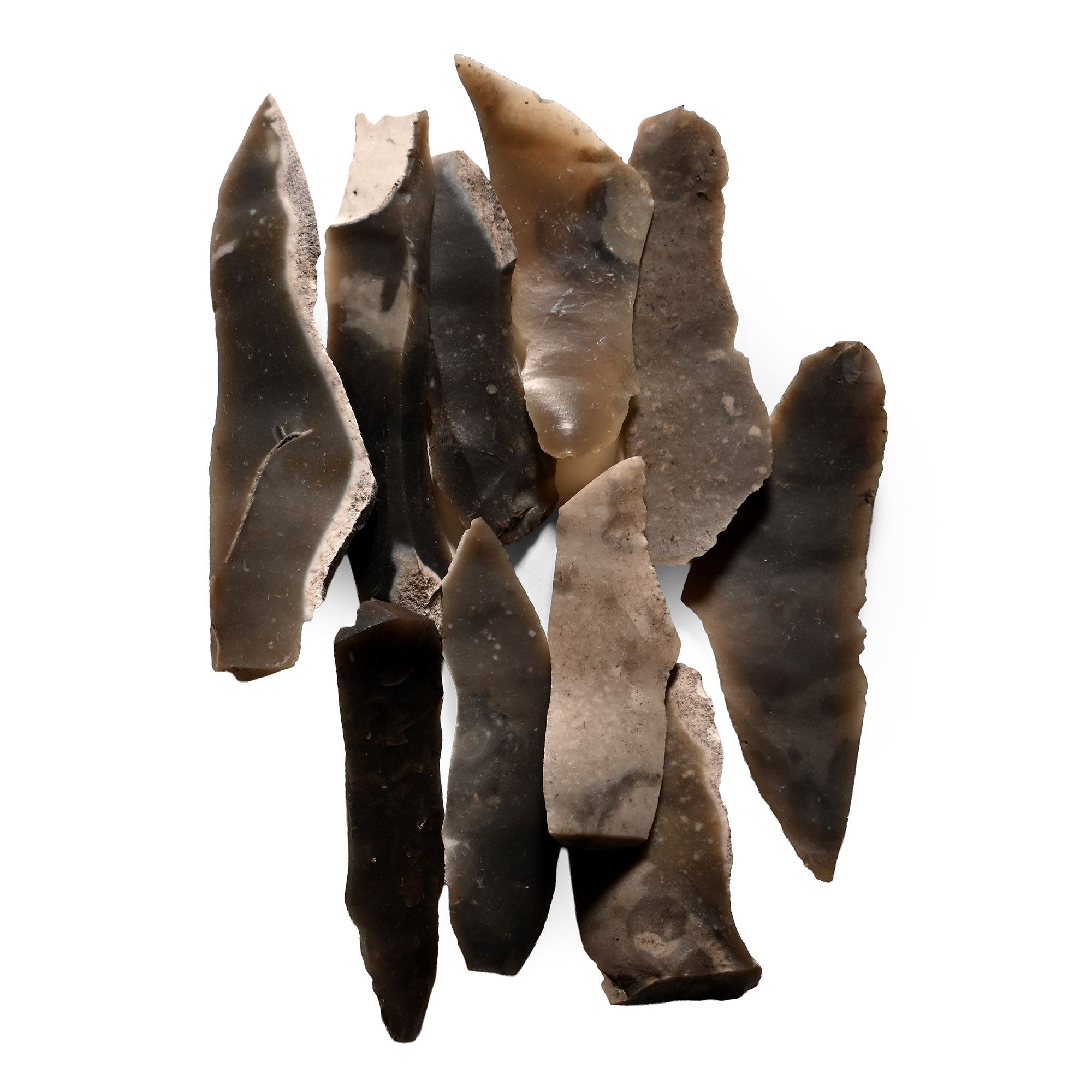 Farnham Stone Age Knapped Flint Blade Collection