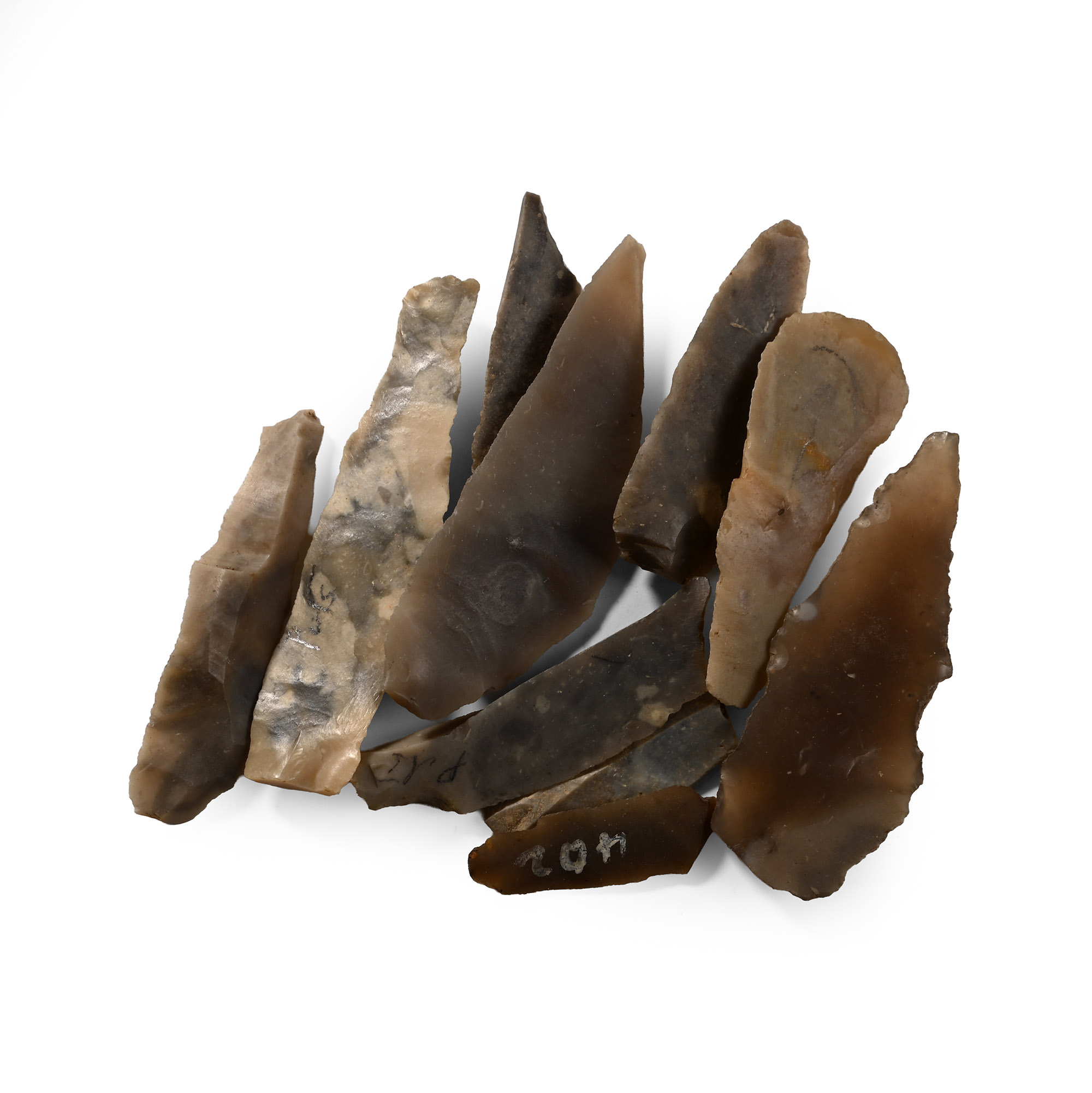 Farnham Stone Age Knapped Flint Blade Collection