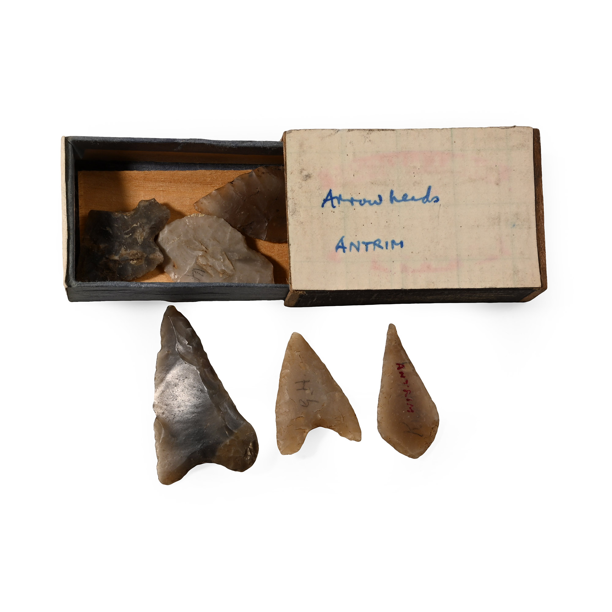 County Antrim Irish Stone Age Knapped Flint Arrowhead Collection