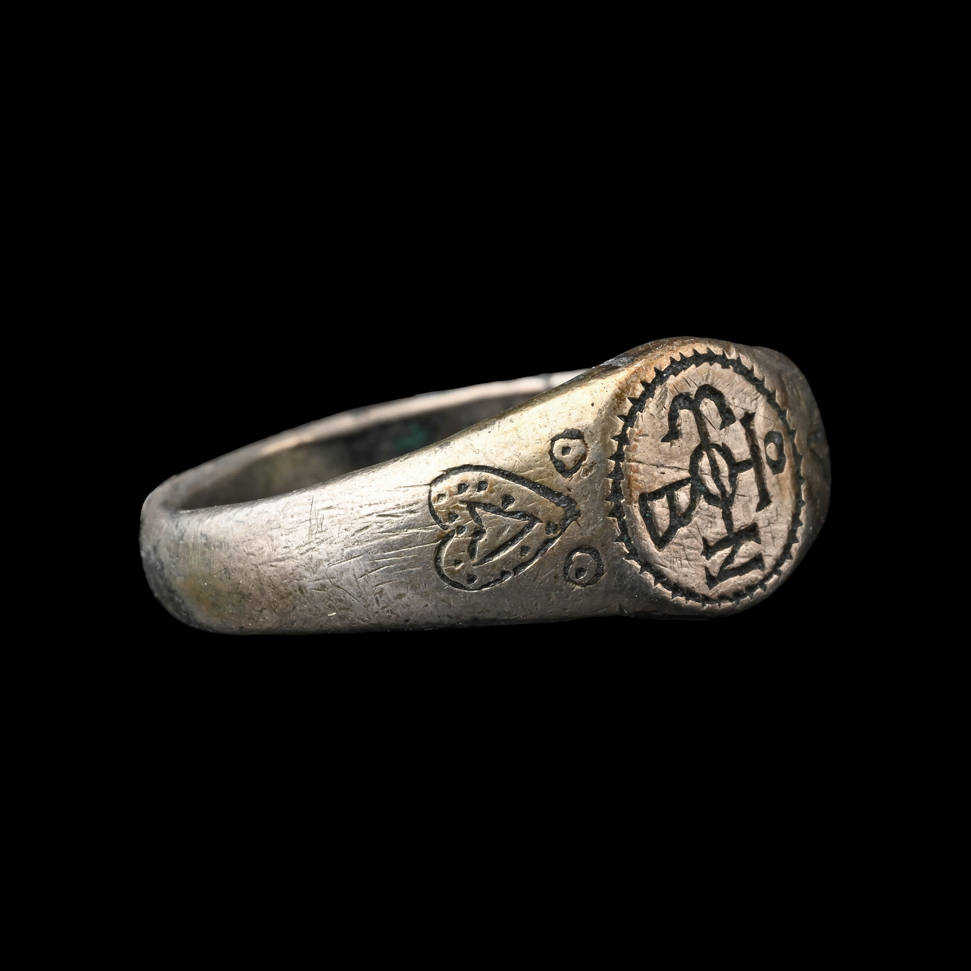 Byzantine Silver Ring with Niello and Monogram