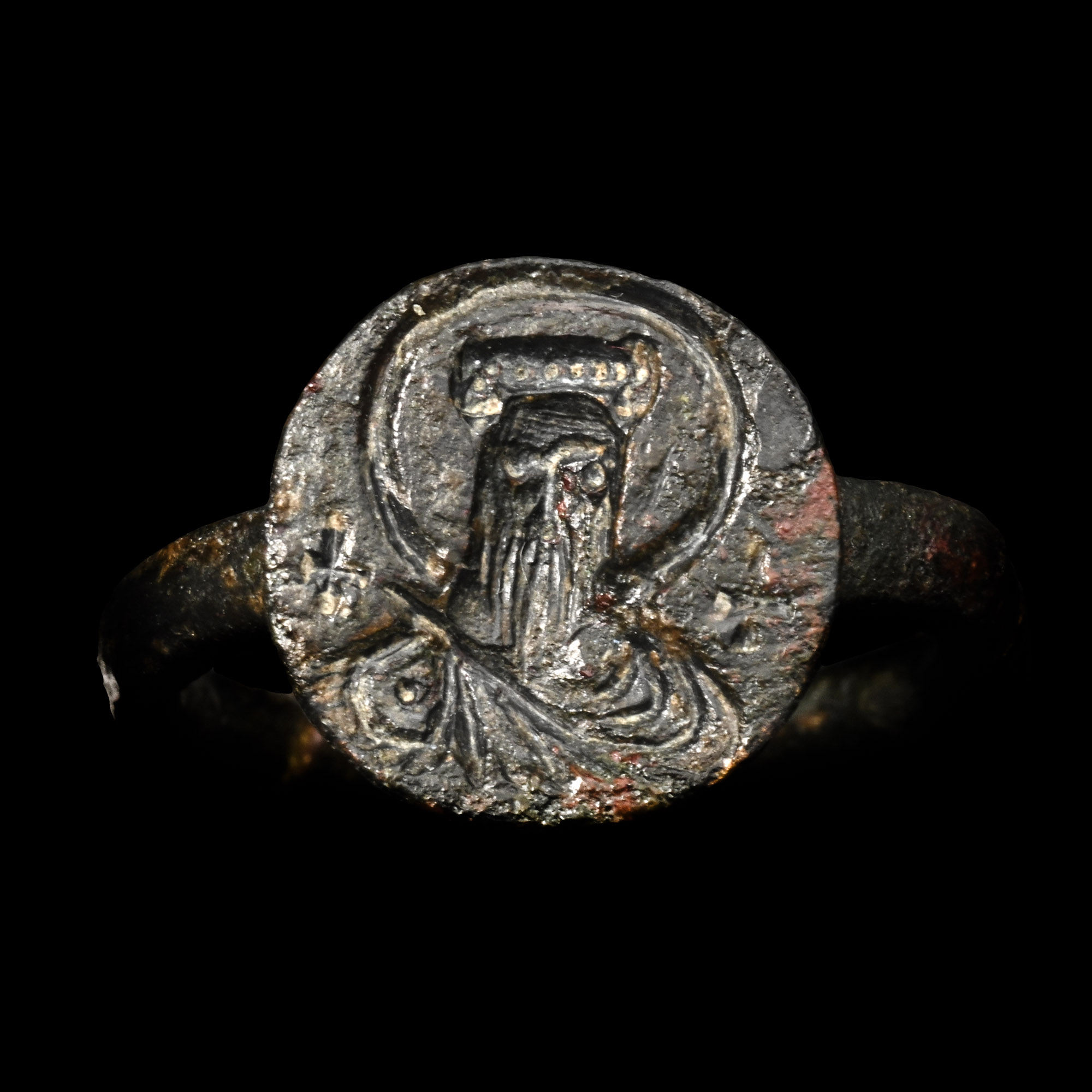 Byzantine Bronze Ring with Christ